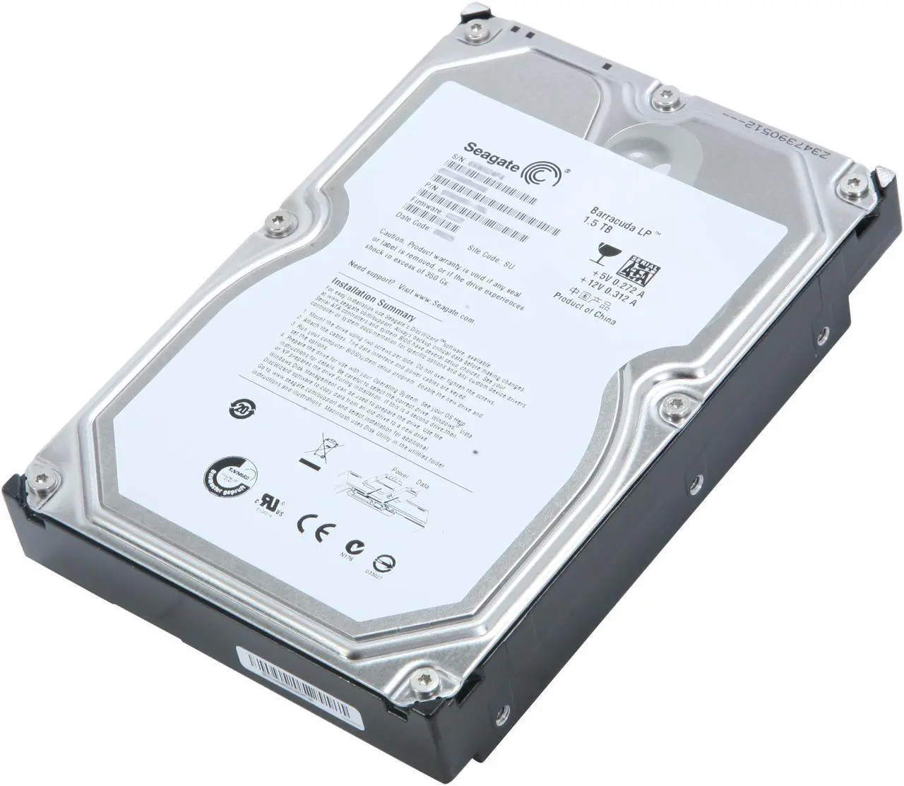 Main image of Seagate BarraCuda LP ST31500541AS 1.5TB 5900 RPM 32MB Cache SATA 3.0Gb/s 3.5" Hard Drive Bare Drive
