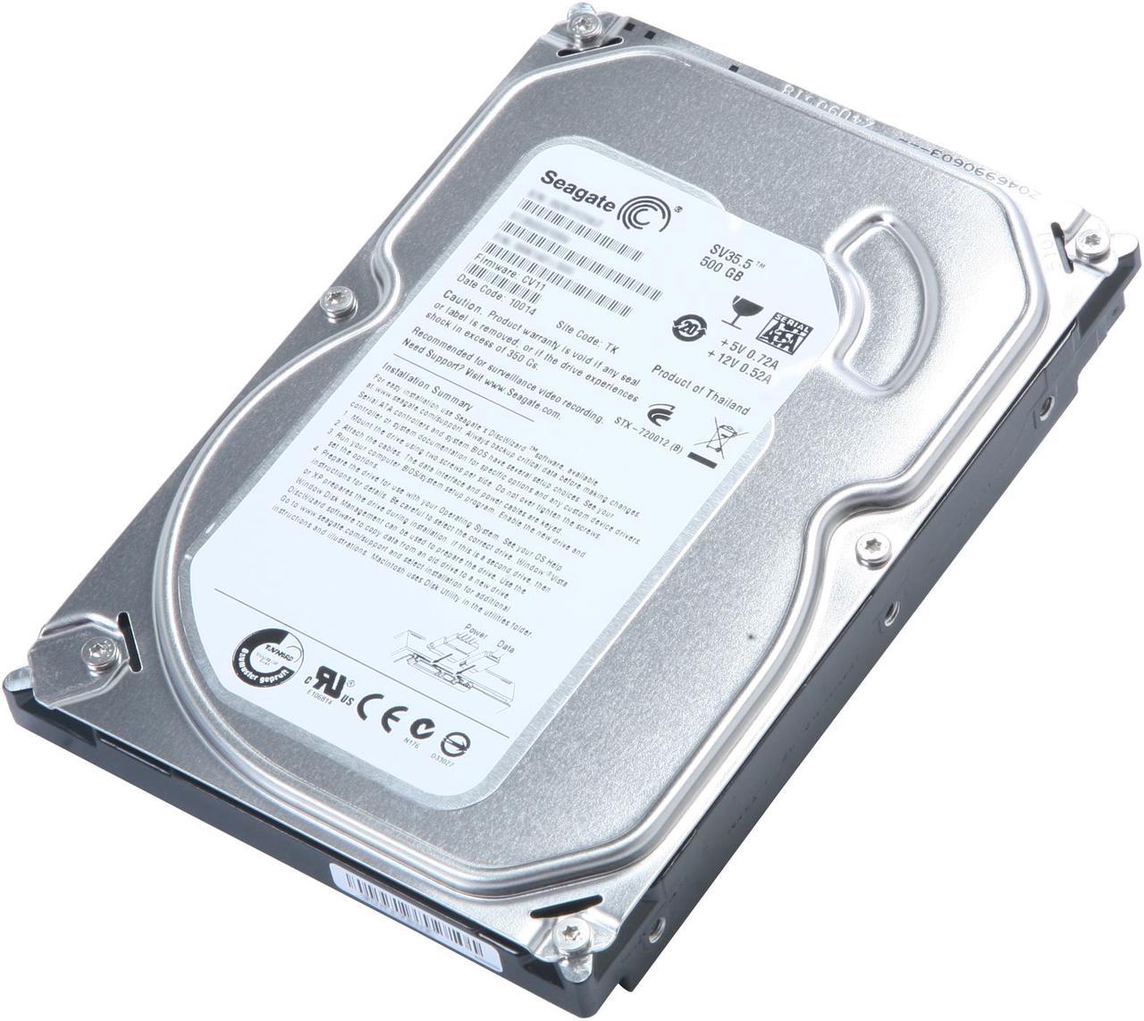 Seagate SV35.5 ST3500410SV 500GB 7200 RPM 16MB Cache SATA 3.0Gb/s 3.5" Internal Hard Drive Bare Drive