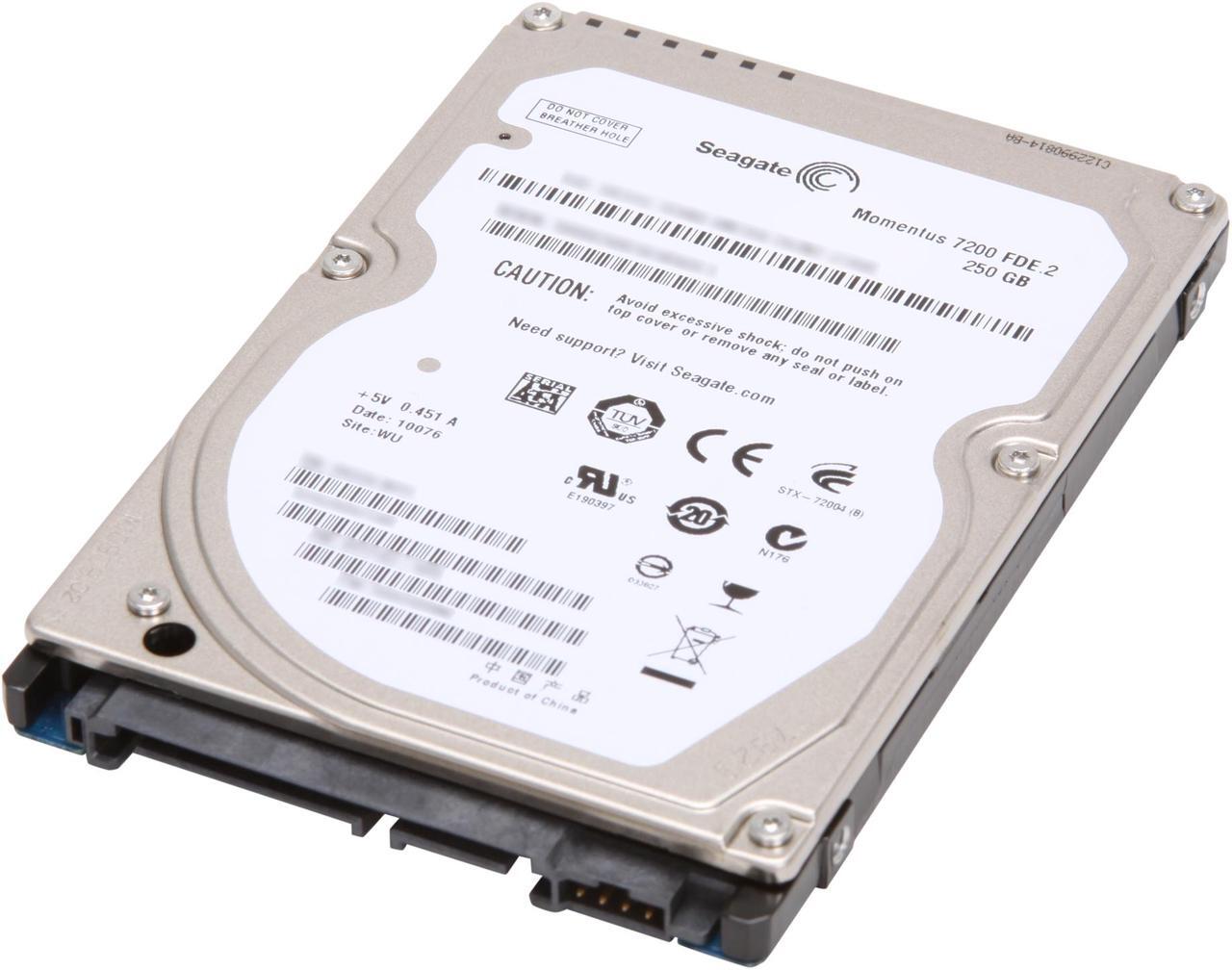 Main image of Seagate Momentus 7200 FDE.2 ST9250411AS 250GB 7200 RPM 16MB Cache SATA 3.0Gb/s 2.5" Internal Notebook Hard Drive Bare Drive
