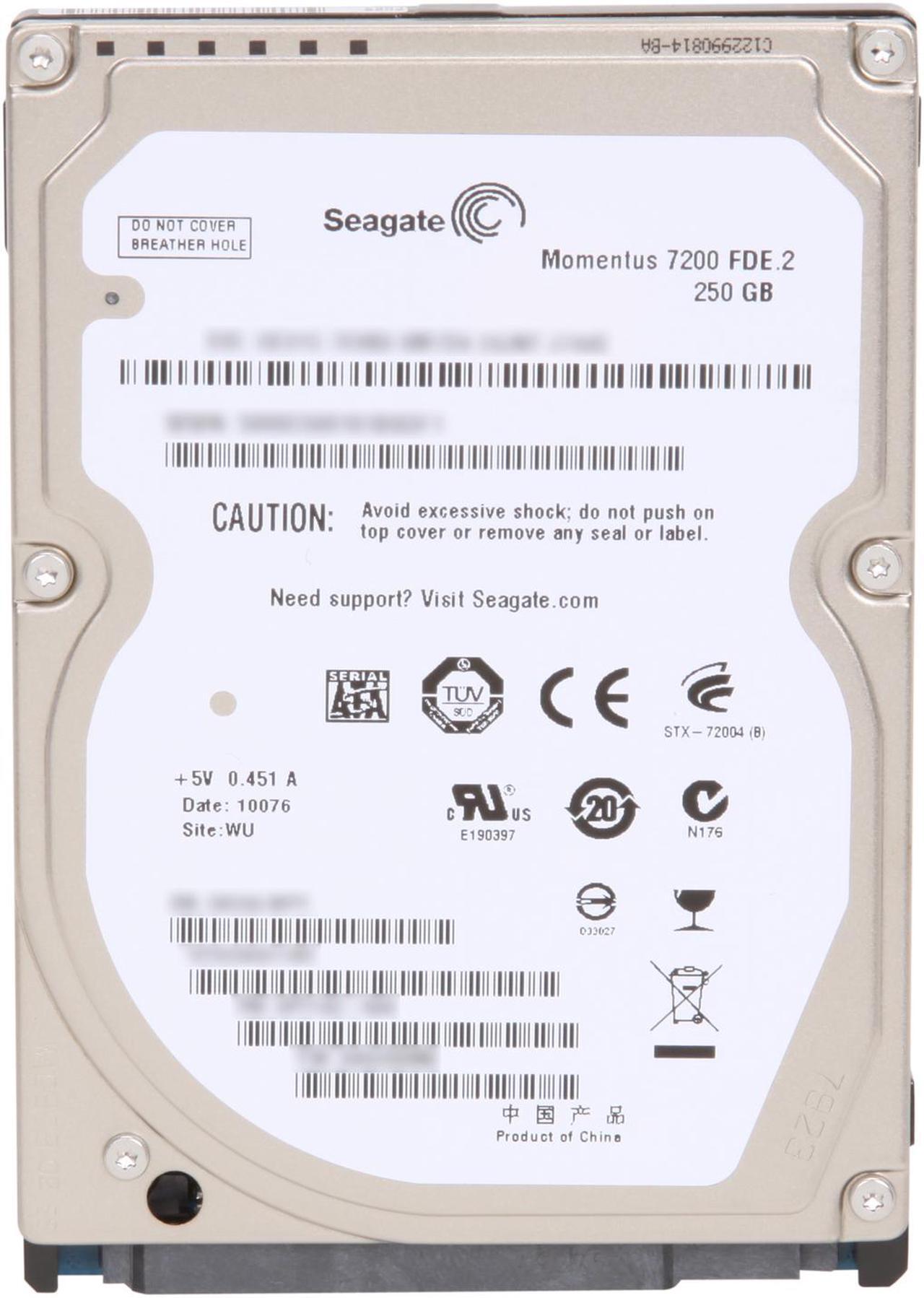 Alt view image 2 of 4 - Seagate Momentus 7200 FDE.2 ST9250411AS 250GB 7200 RPM 16MB Cache SATA 3.0Gb/s 2.5" Internal Notebook Hard Drive Bare Drive