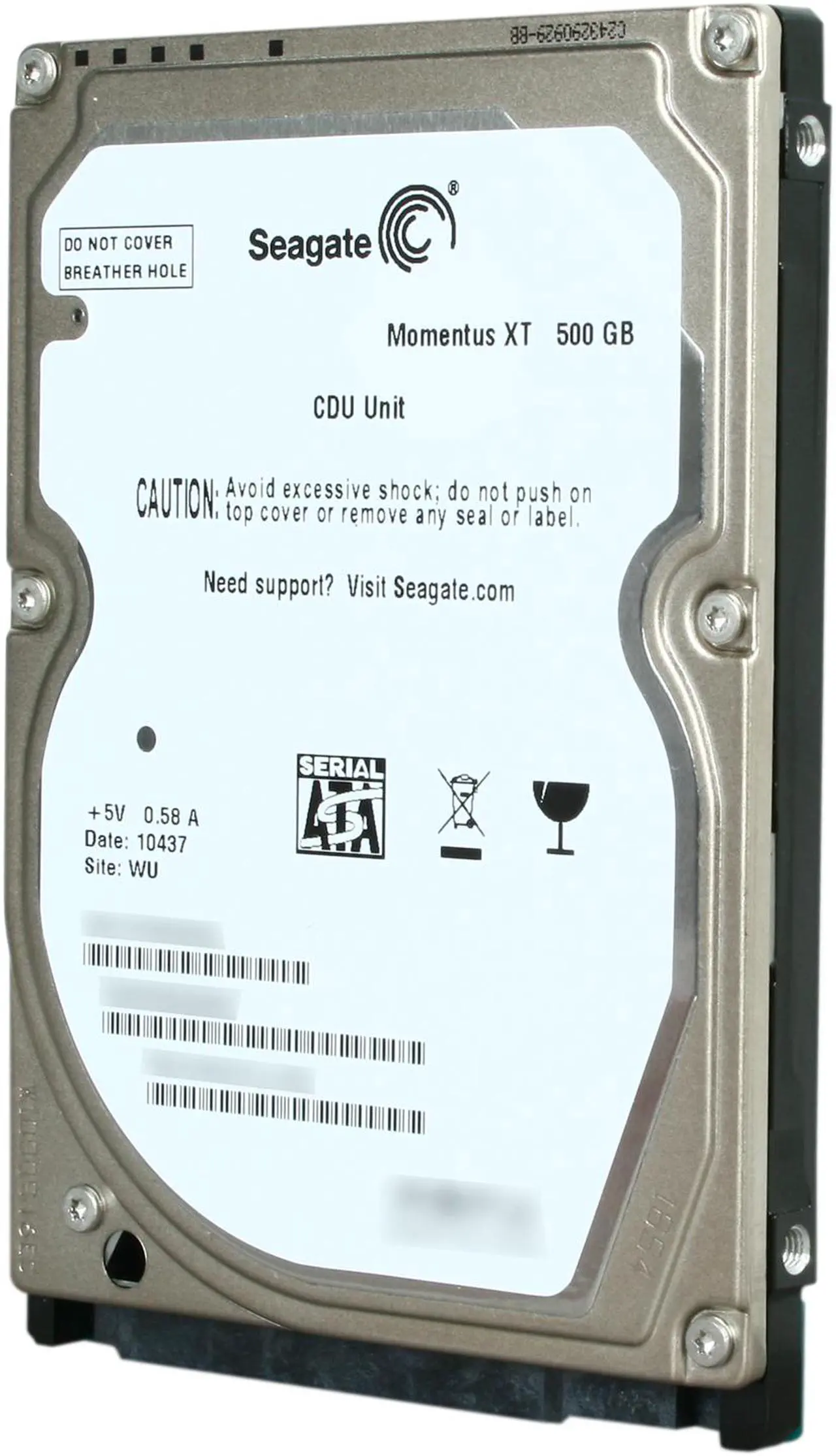 Main image of Seagate Momentus XT ST95005620AS 500GB 7200 RPM 32MB Cache SATA 3.0Gb/s with NCQ 2.5" Solid State Hybrid Drive Bare Drive
