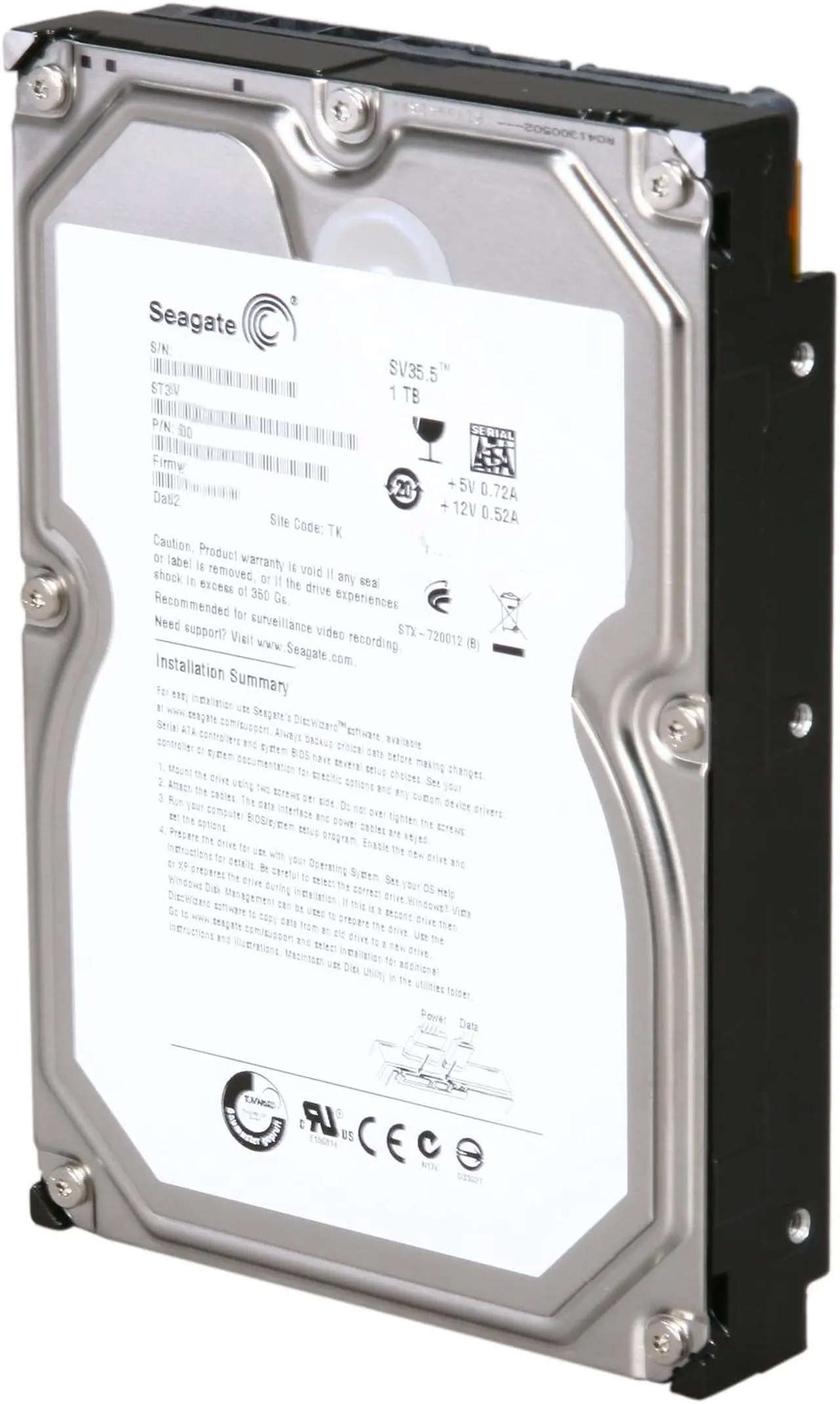 Seagate SV35.5 ST31000525SV 1TB 7200 RPM 32MB Cache SATA 3.0Gb/s ...
