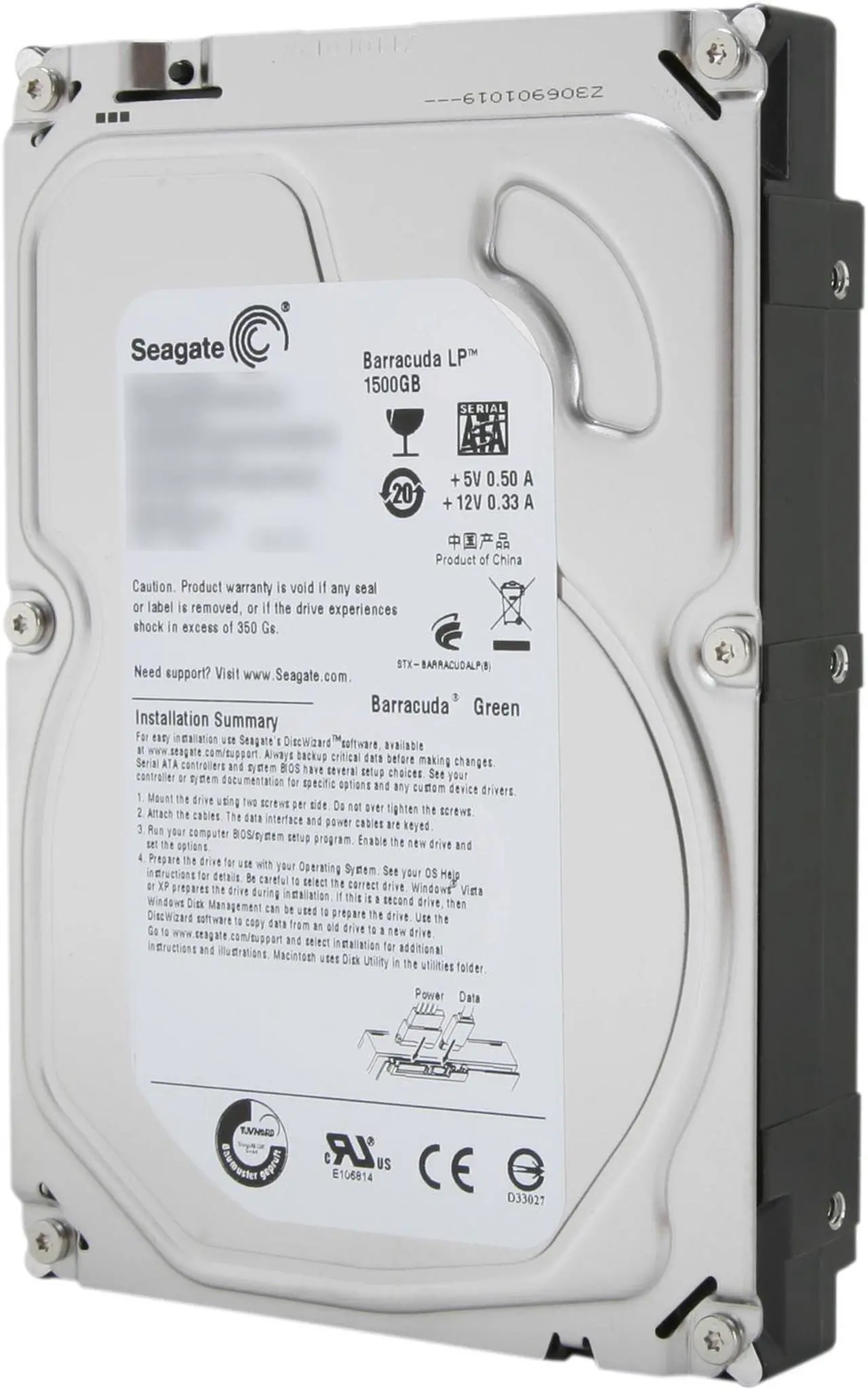 Main image of Seagate BarraCuda Green ST1500DL003 1.5TB 5900 RPM 64MB Cache SATA 6.0Gb/s 3.5" Internal Hard Drive Bare Drive