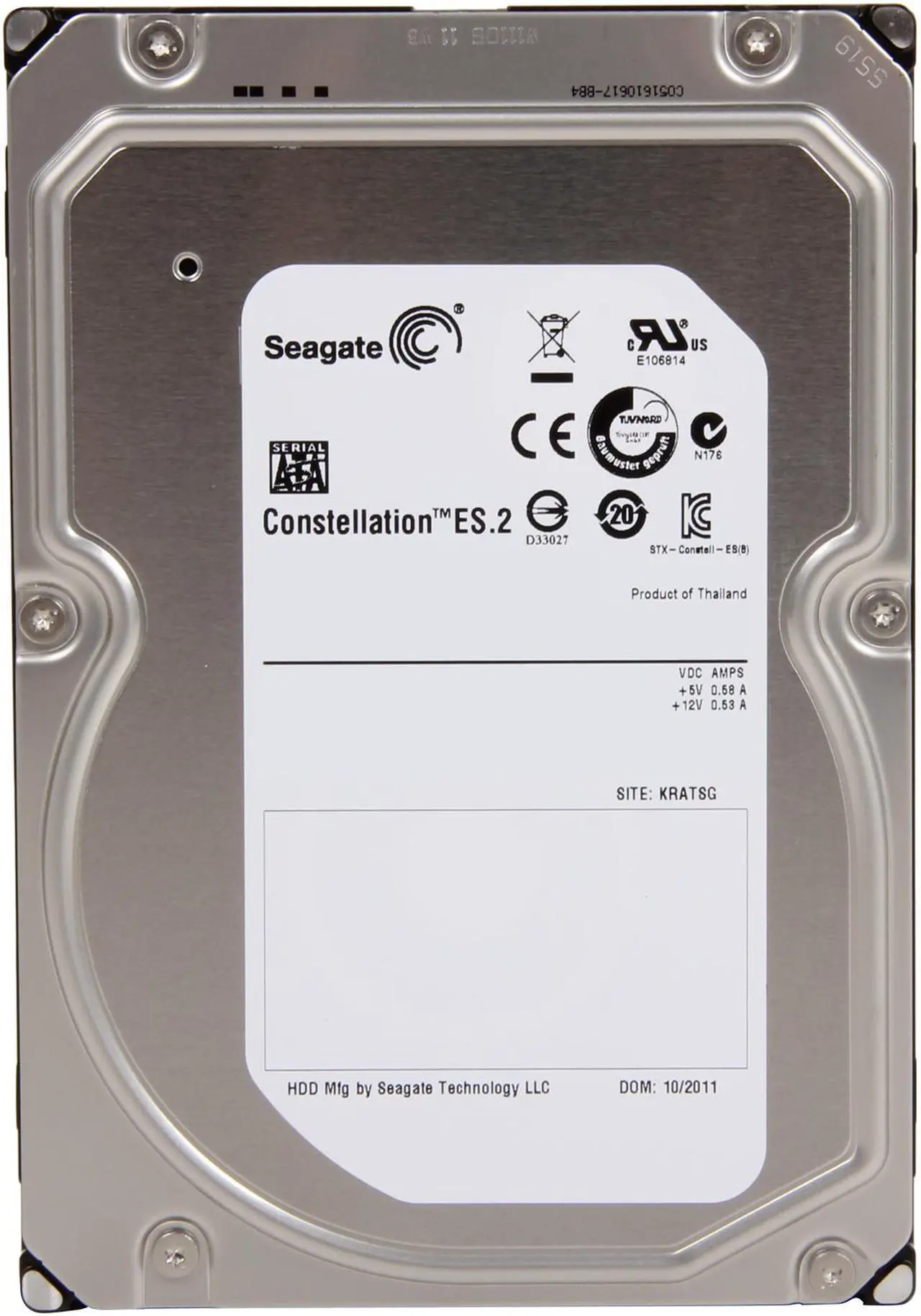 Alt view image 2 of 4 - Seagate Constellation ES ST33000650NS 3TB 7200 RPM 64MB Cache SATA 6.0Gb/s 3.5" Internal Hard Drive Bare Drive