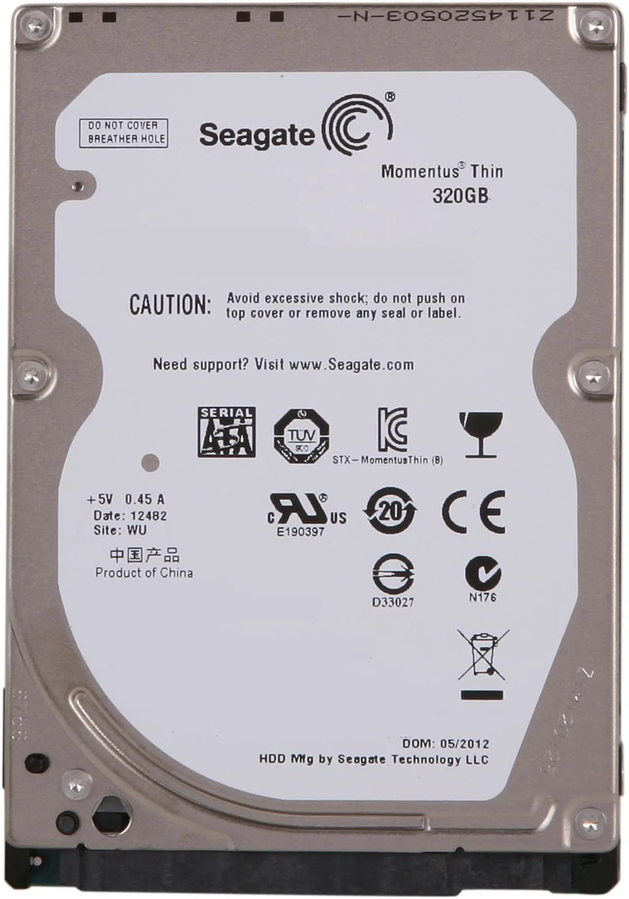 Seagate Momentus Thin ST320LT007 320GB 7200 RPM 16MB Cache SATA 3.0Gb/s ...