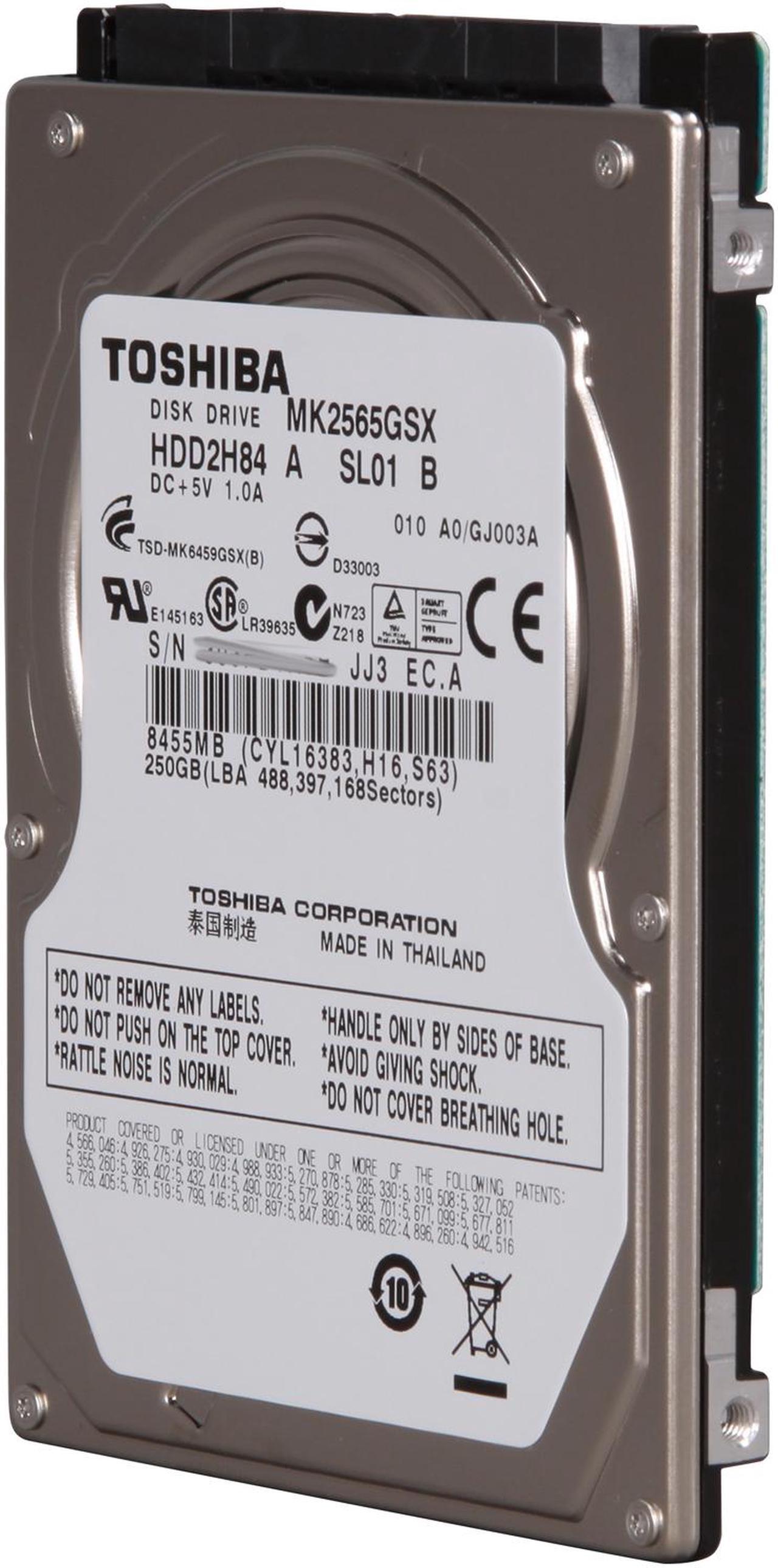 Main image of TOSHIBA MK2565GSX 250GB 5400 RPM 8MB Cache SATA 3.0Gb/s 2.5" Internal Notebook Hard Drive Bare Drive