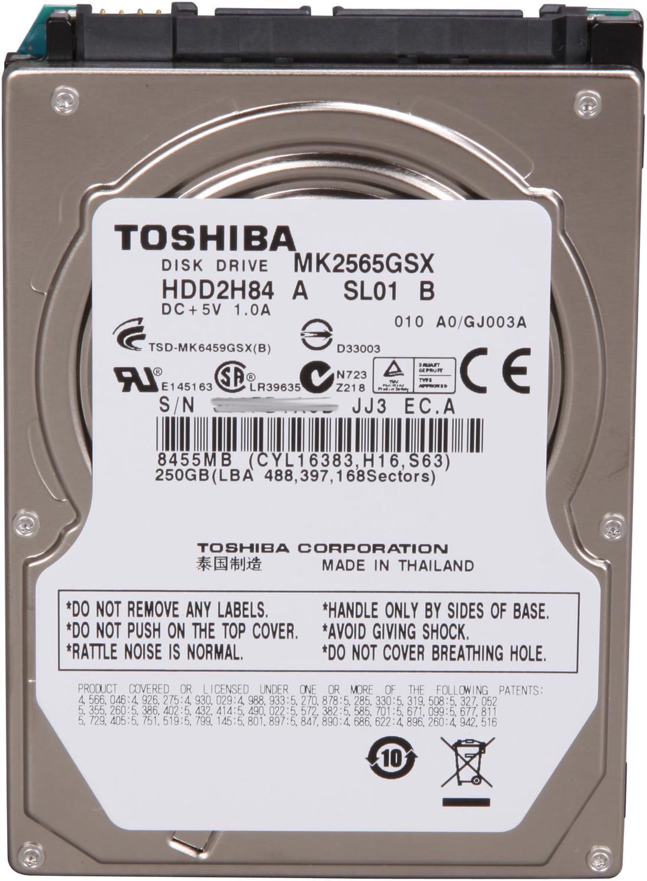 Alt view image 2 of 4 - TOSHIBA MK2565GSX 250GB 5400 RPM 8MB Cache SATA 3.0Gb/s 2.5" Internal Notebook Hard Drive Bare Drive
