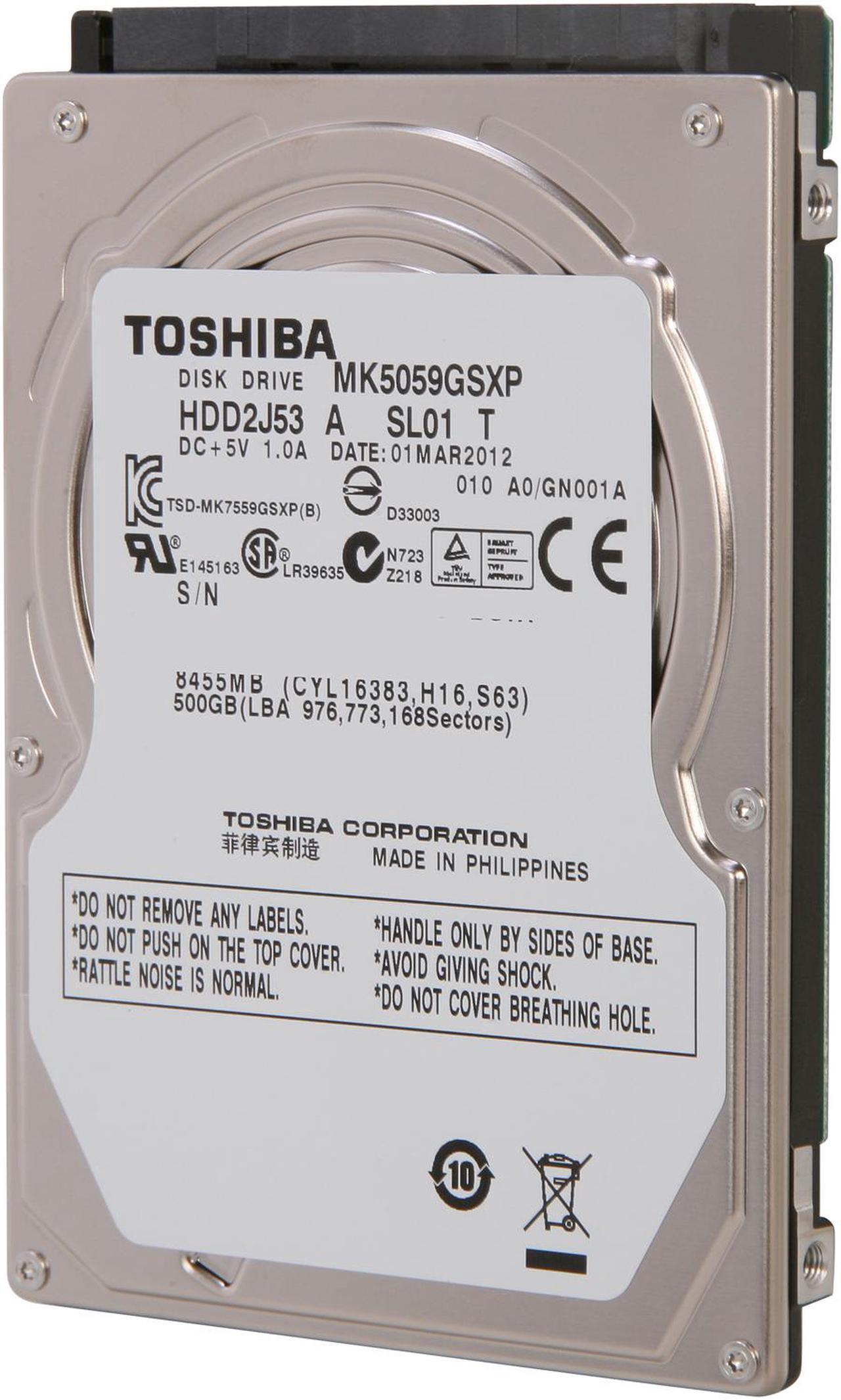Main image of TOSHIBA MK5059GSXP 500GB 5400 RPM 8MB Cache SATA 3.0Gb/s 2.5" Internal Notebook Hard Drive Bare Drive