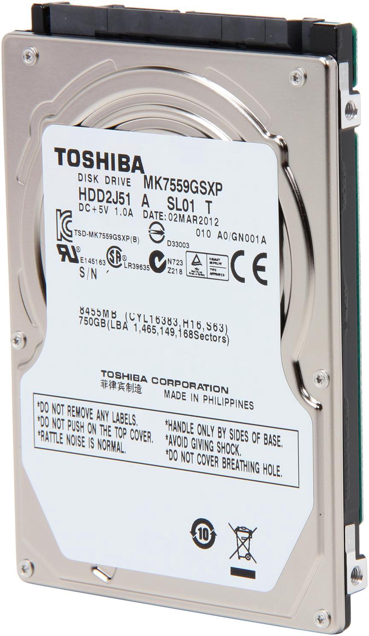 Main image of TOSHIBA MK7559GSXP 750GB 5400 RPM 8MB Cache SATA 3.0Gb/s 2.5" Internal Notebook Hard Drive Bare Drive