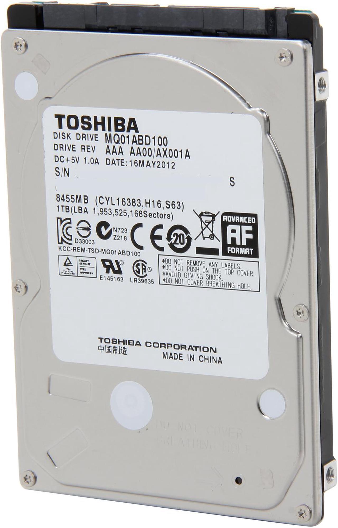 Main image of TOSHIBA MQ01ABD100 1TB 5400 RPM 8MB Cache SATA 3.0Gb/s 2.5" Internal Notebook Hard Drive Bare Drive