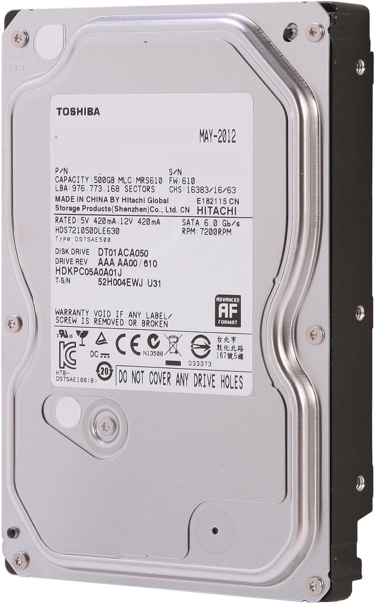 Alt view image 3 of 5 - Toshiba DT01ACA050 500 GB Hard Drive 3.5" Internal SATA 7200 RPM