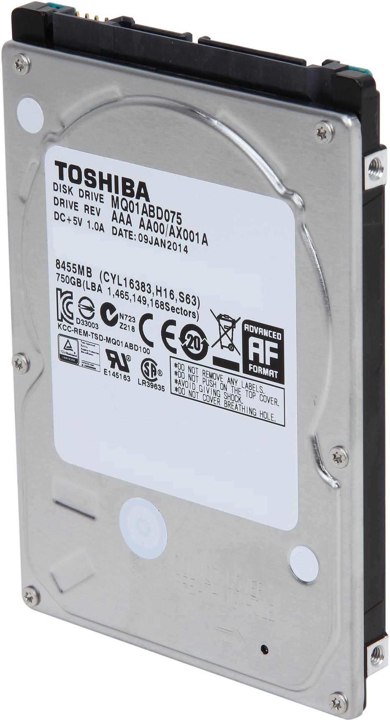 TOSHIBA MQ01ABD075 750GB 5400 RPM 8MB Cache SATA 3.0Gb/s 2.5" Internal Notebook Hard Drive