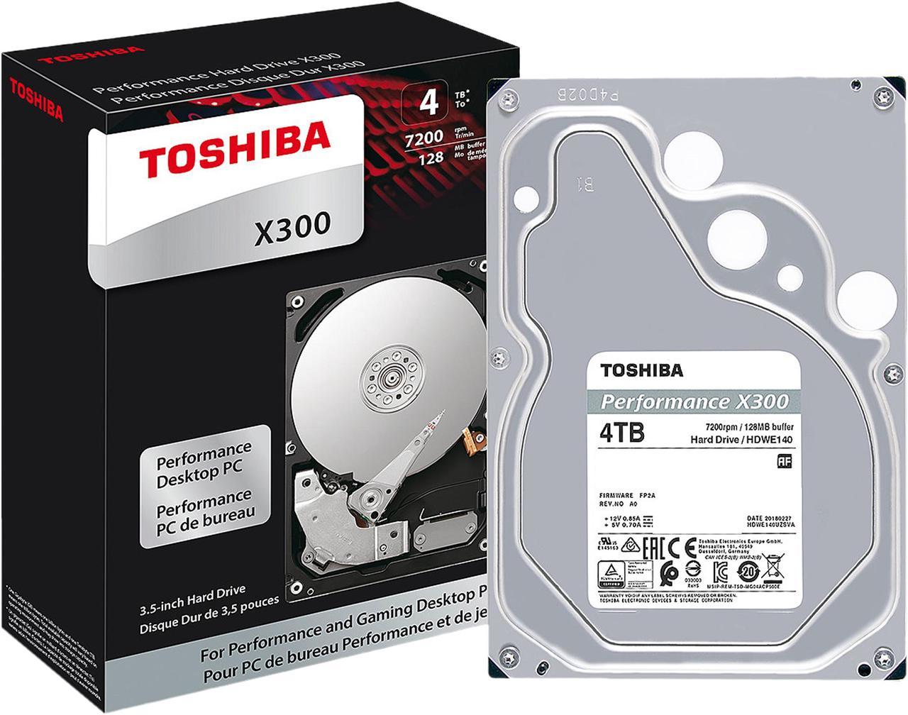 Toshiba X300 4TB Performance Desktop and Gaming Hard Drive 7200 RPM 128MB Cache SATA 6.0Gb/s 3.5 Inch Internal Hard Drive Retail Packaging HDWE140XZSTA