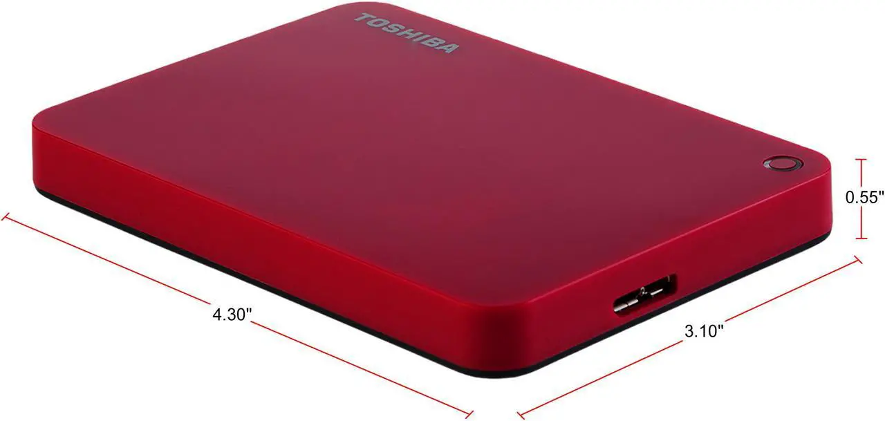 Alt view image 8 of 11 - Toshiba Canvio Advance 1TB Portable External Hard Drive USB 3.0 Red - HDTC910XR3AA