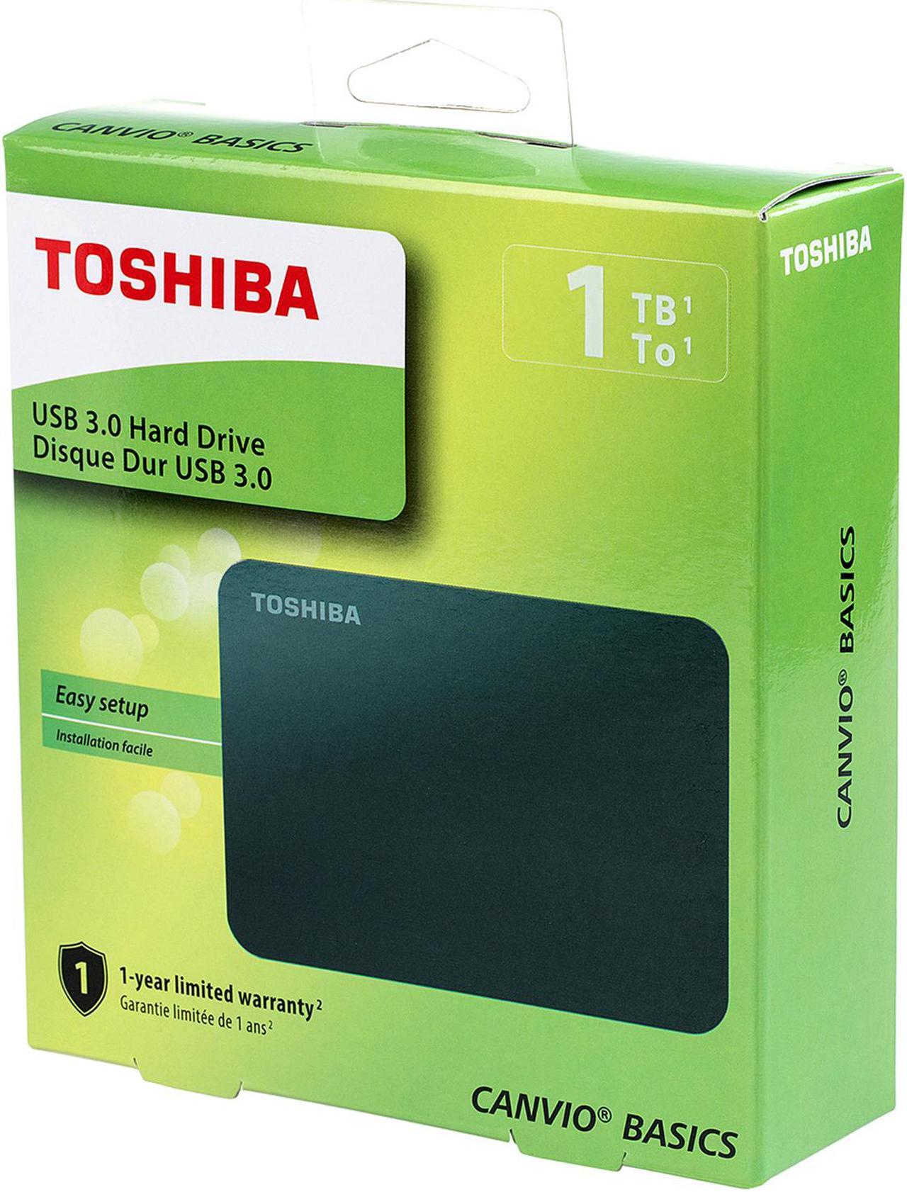 Alt view image 11 of 11 - Toshiba Canvio Basics 1TB Portable External Hard Drive USB 3.0 Black - HDTB410XK3AA