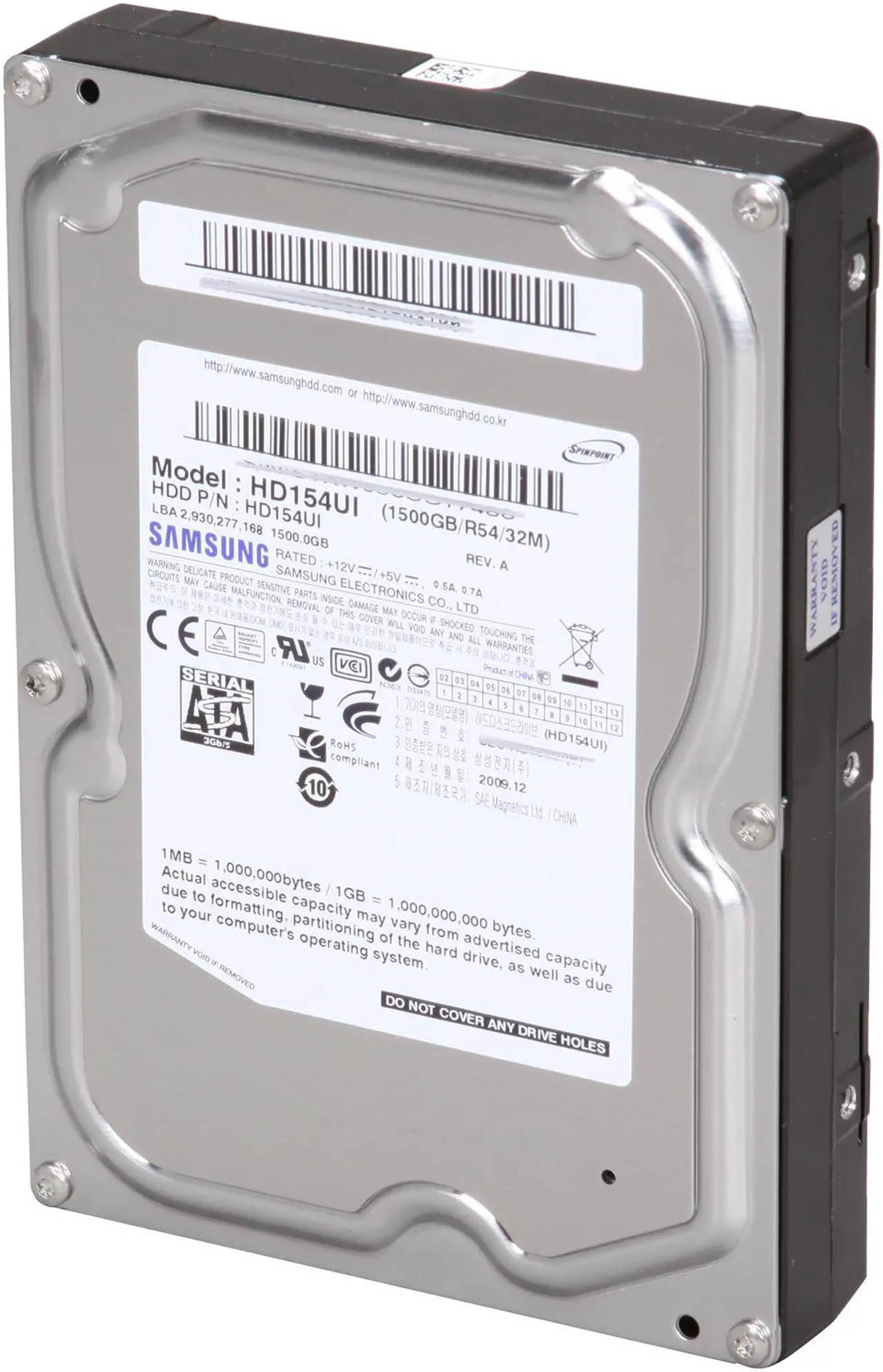 Main image of SAMSUNG EcoGreen F2 HD154UI 1.5TB 7200 RPM 32MB Cache SATA 3.0Gb/s 3.5" Internal Hard Drive Bare Drive