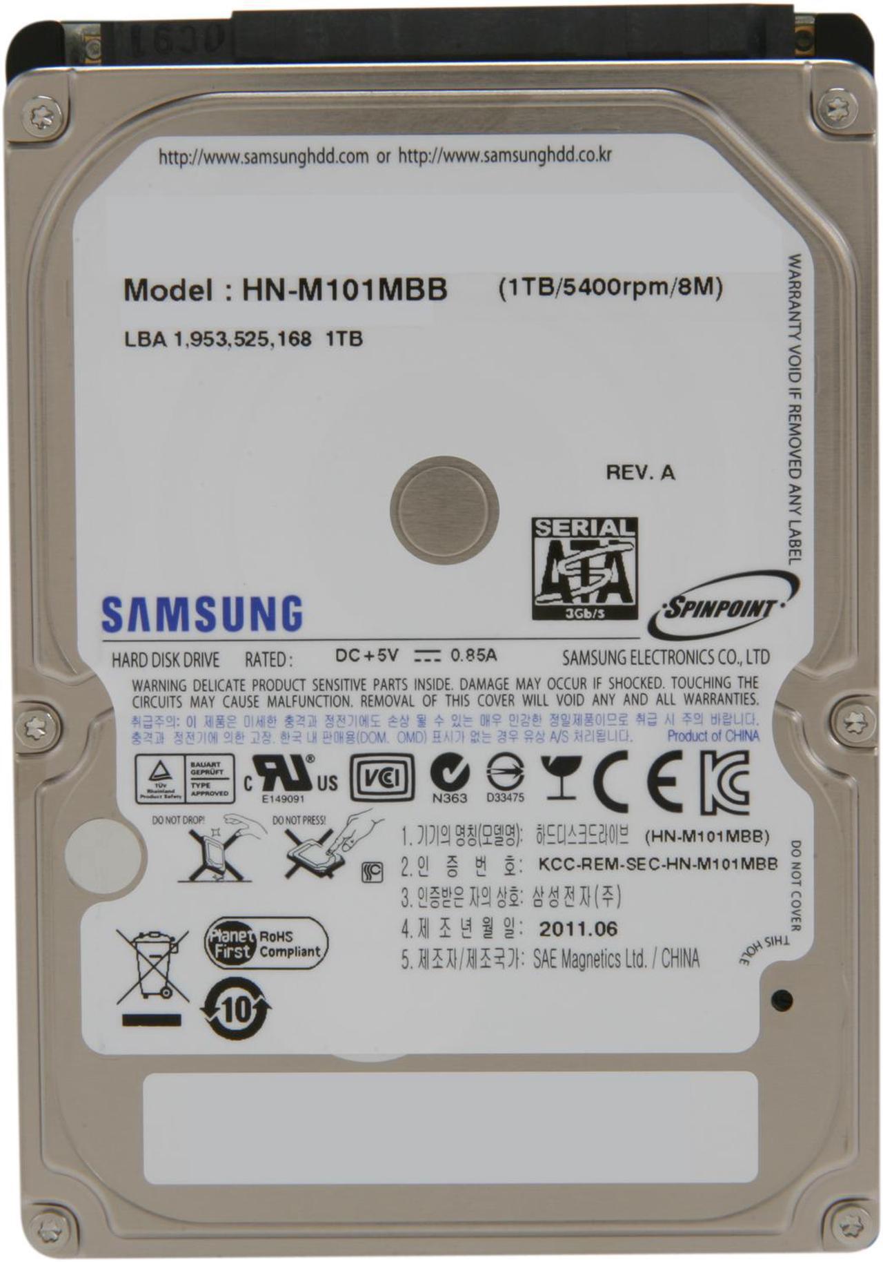 Alt view image 2 of 4 - Seagate Samsung Spinpoint M8 ST1000LM024 (HN-M101MBB/EX2) 1TB 5400 RPM 8MB Cache SATA 6.0Gb/s 2.5" Internal Notebook Hard Drive Bare Drive
