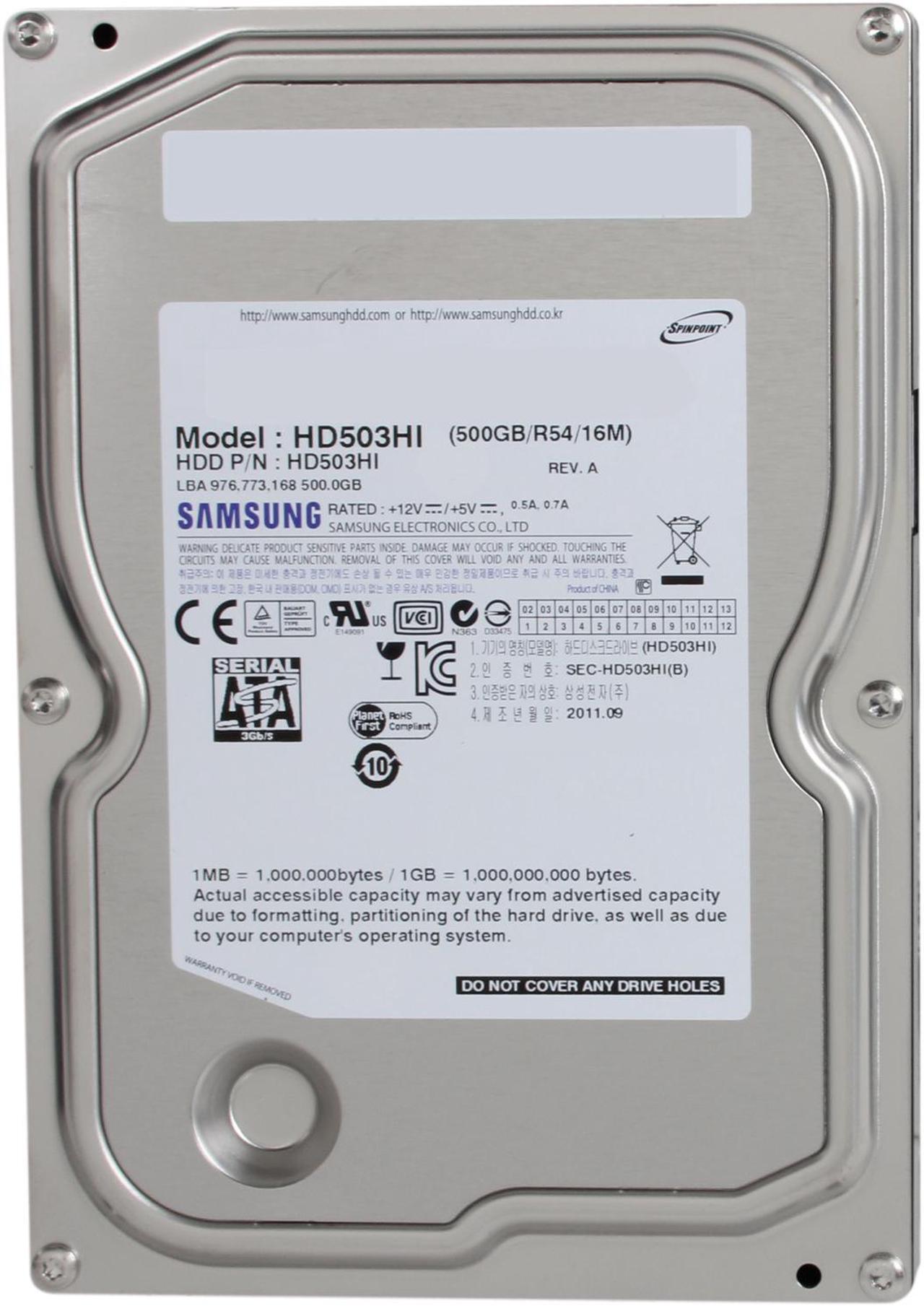 Alt view image 2 of 4 - SAMSUNG Spinpoint F3EG HD503HI 500GB 5400 RPM 16MB Cache SATA 3.0Gb/s 3.5" Internal Hard Drive Bare Drive