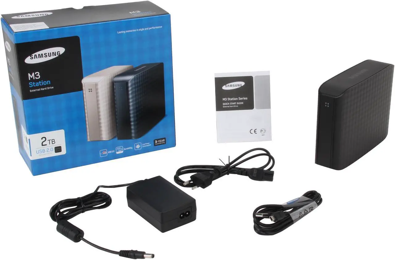 Alt view image 5 of 5 - SAMSUNG M3 Station 2TB USB 2.0 External Hard Drive HX-D201UAB/A w/ European Power Cord - Free US Adapter