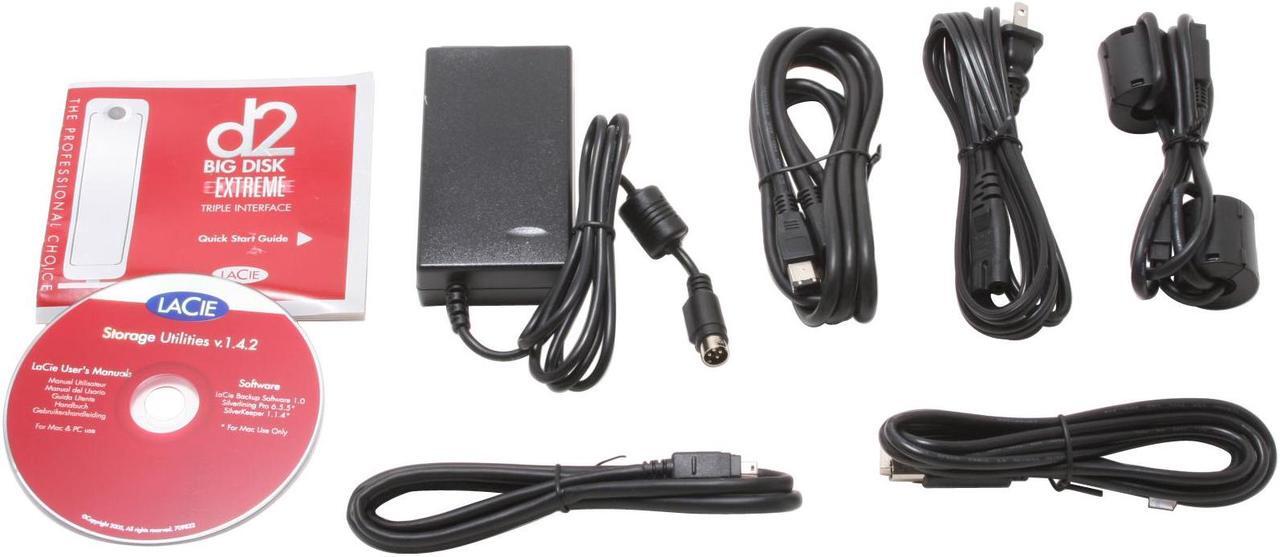 Alt view image 3 of 4 - LACIE Big Disk Extreme 500GB 7200 RPM 3.5" USB 2.0 / Firewire400 / Firewire800 External Hard Drive Model 300794U