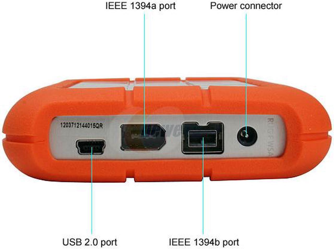 Alt view image 3 of 8 - LACIE Rugged ALL-Terrain 250GB 5400 RPM 2.5" USB 2.0 / Firewire400 / Firewire800 External Hard Drive Model 301291
