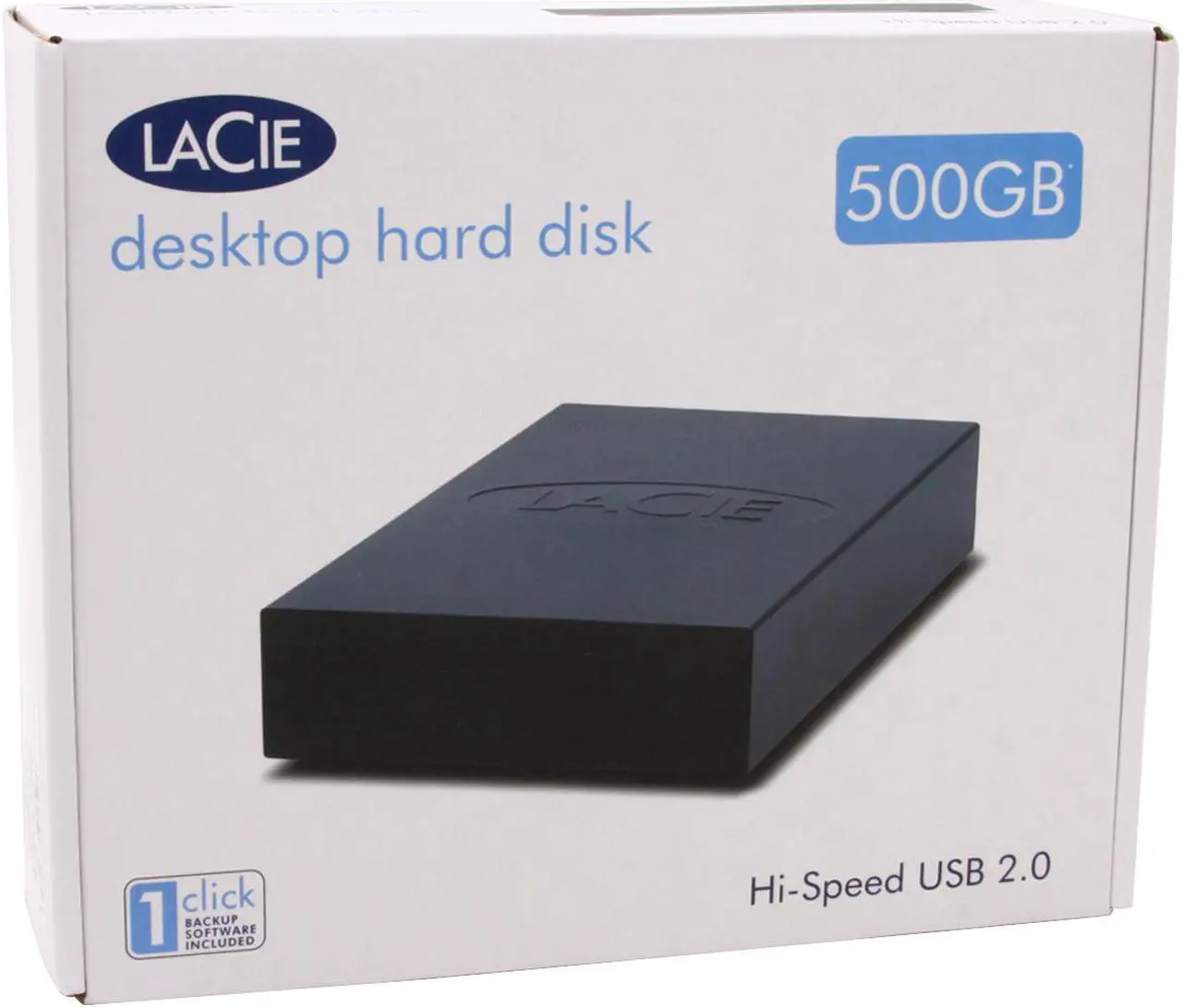 LaCie 500GB USB 2.0 External Hard Drive Black Box