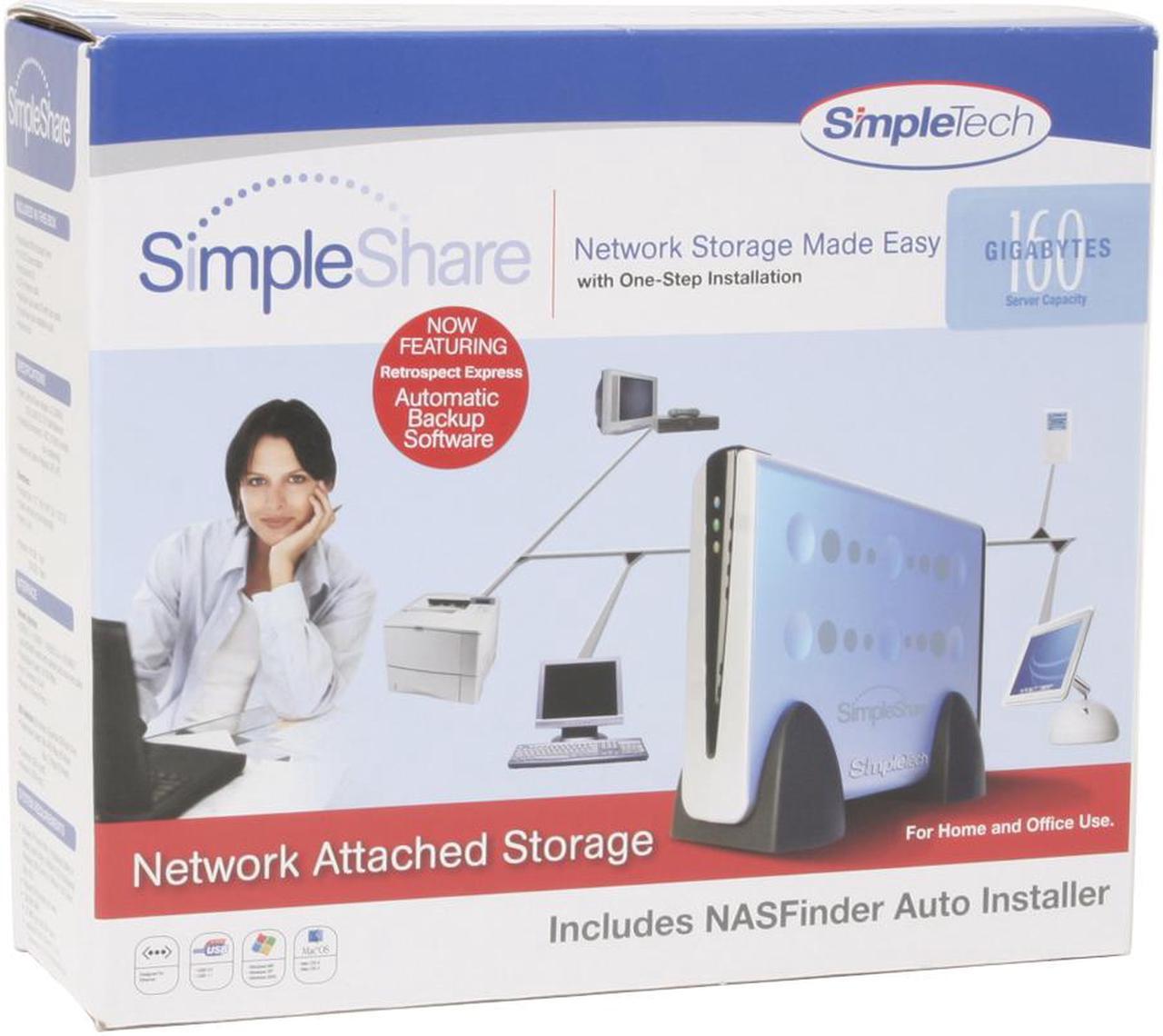 Alt view image 6 of 6 - SimpleTech STI-NAS/160 160GB SimpleShare Network Attached Storage
