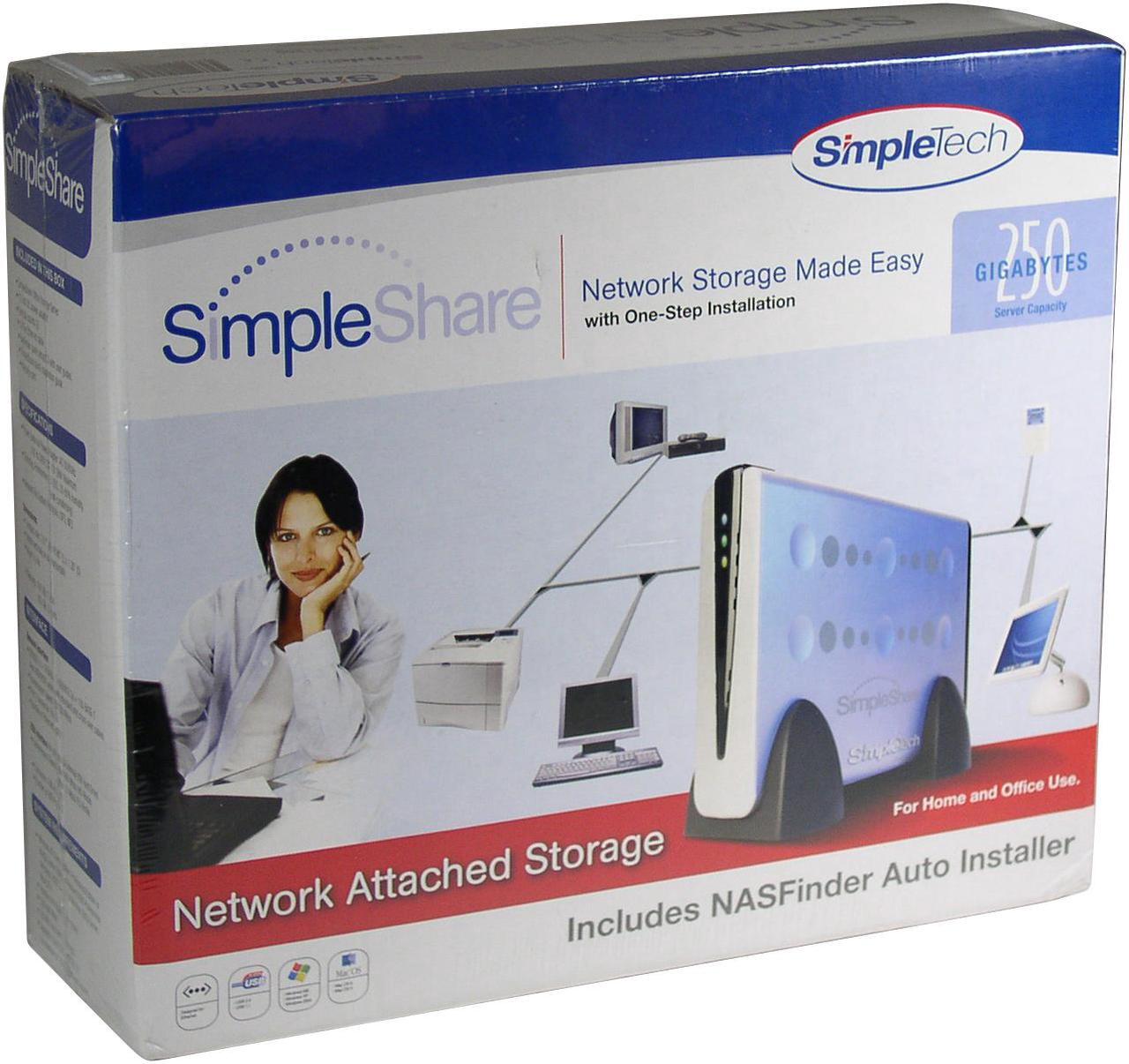 Alt view image 6 of 6 - SimpleTech STI-NAS/250 250GB SimpleShare Network Attached Storage