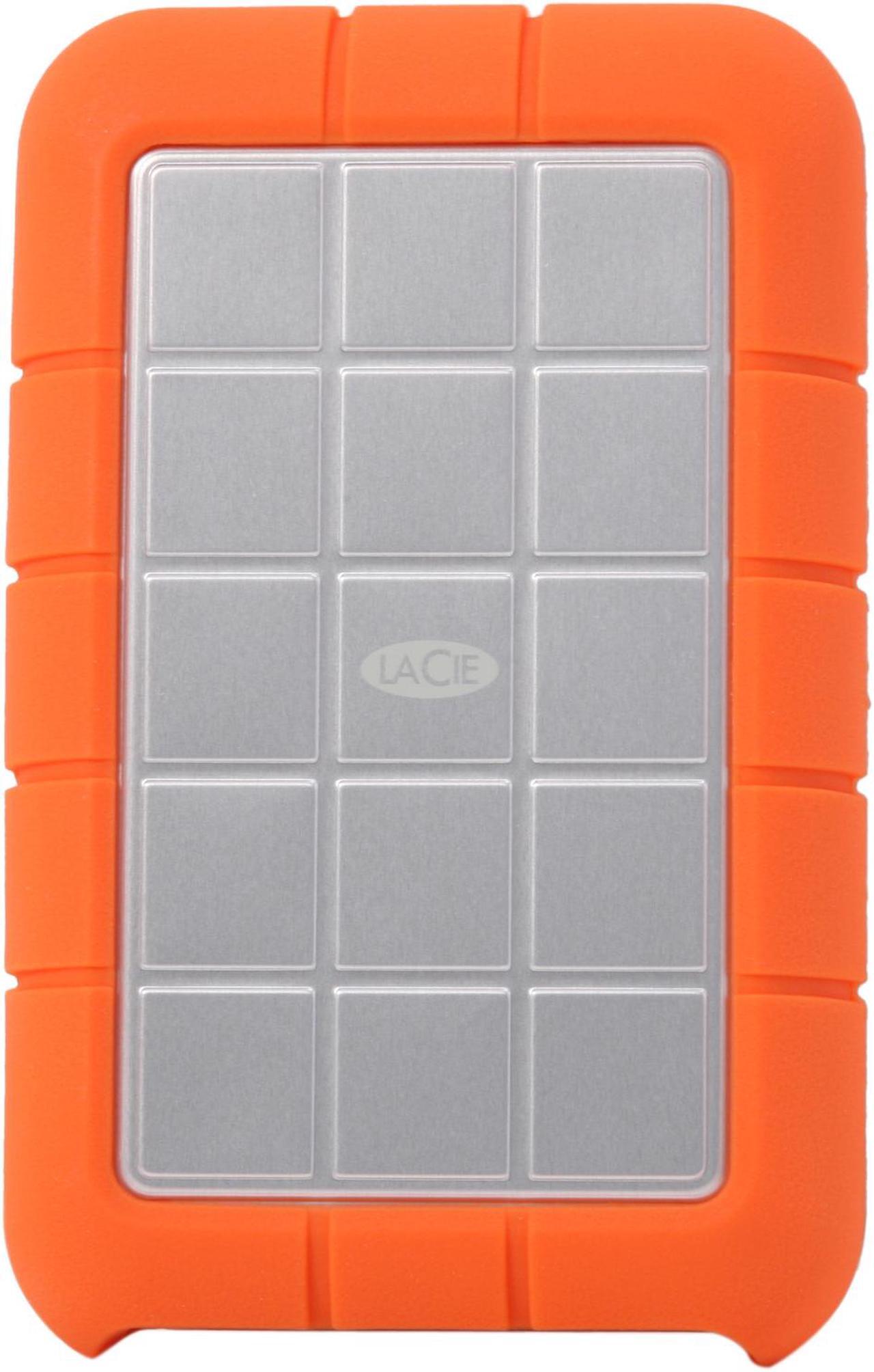 Alt view image 3 of 5 - LaCie 500GB Rugged Triple Portable External Hard Drive USB 3.0 / 2 x Firewire800 Model LAC301983 Orange