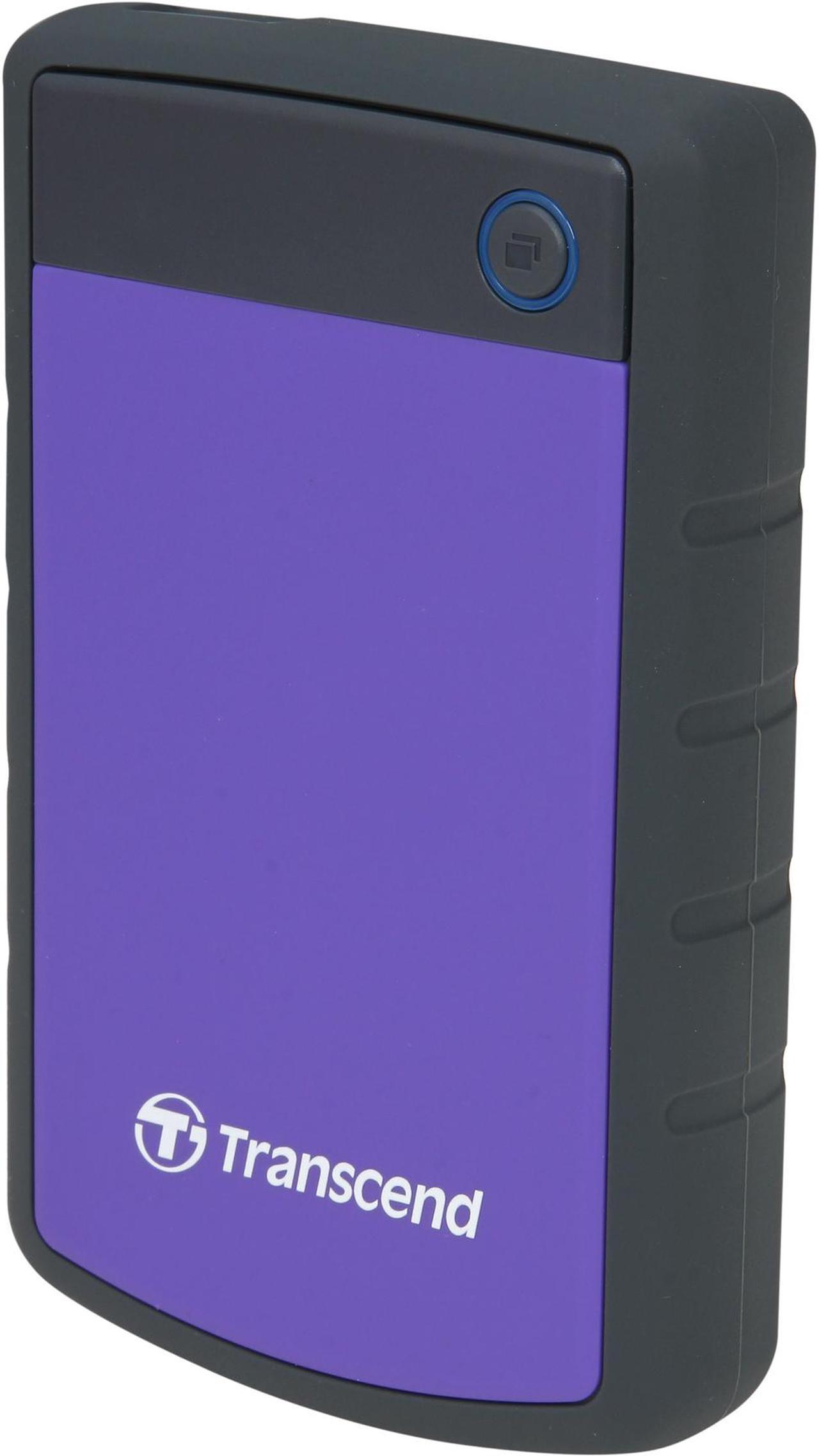 Transcend 2TB StoreJet 25H3 Military-grade Shock Resistance Portable External Hard Drive USB 3.0 Model TS2TSJ25H3P Purple