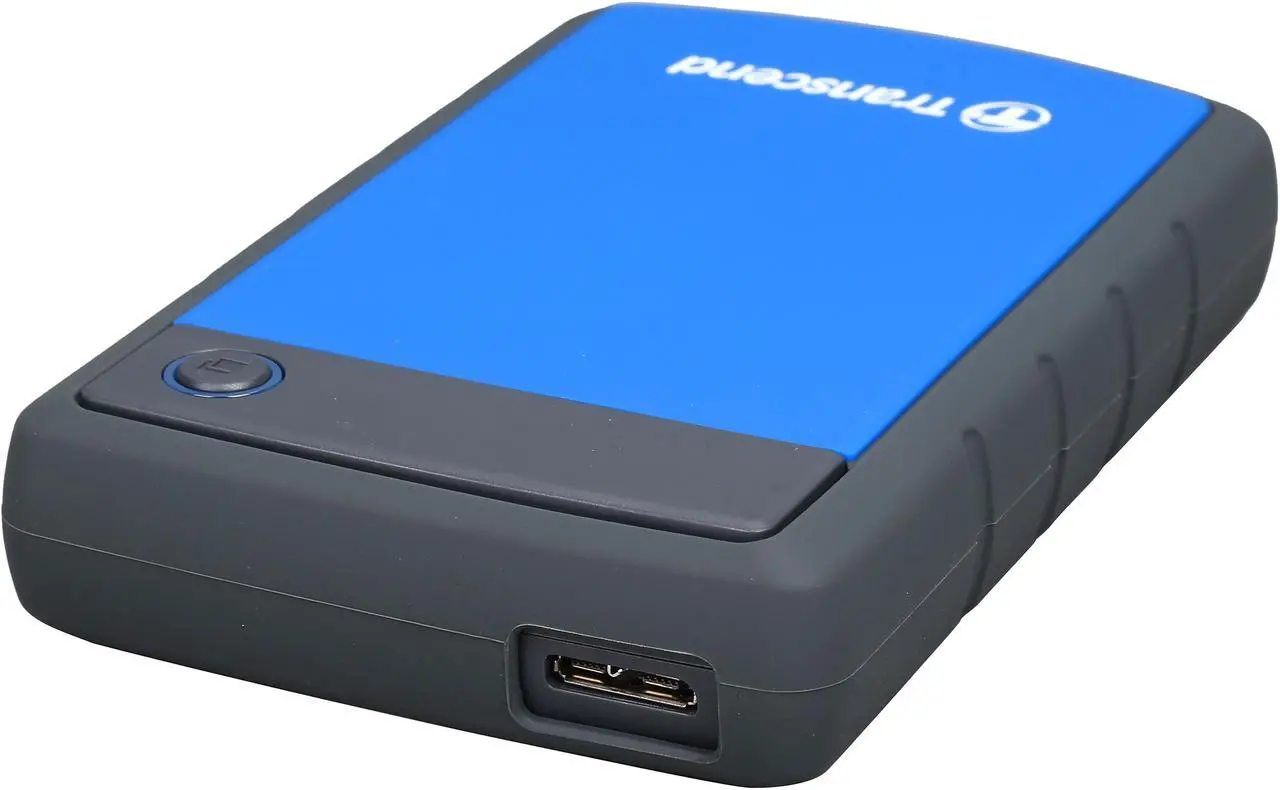 Main image of Transcend 2TB StoreJet 25H3 Military-grade Shock Resistance Portable External Hard Drive USB 3.0 Model TS2TSJ25H3B Blue