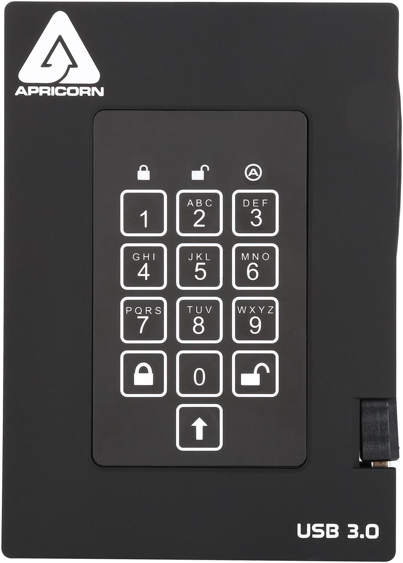 Alt view image 4 of 9 - APRICORN Aegis Padlock Fortress 1TB USB 3.0 Portable FIPS 140-2 Encrypted External Hard Drive With PIN Access A25-3PL256-1000F