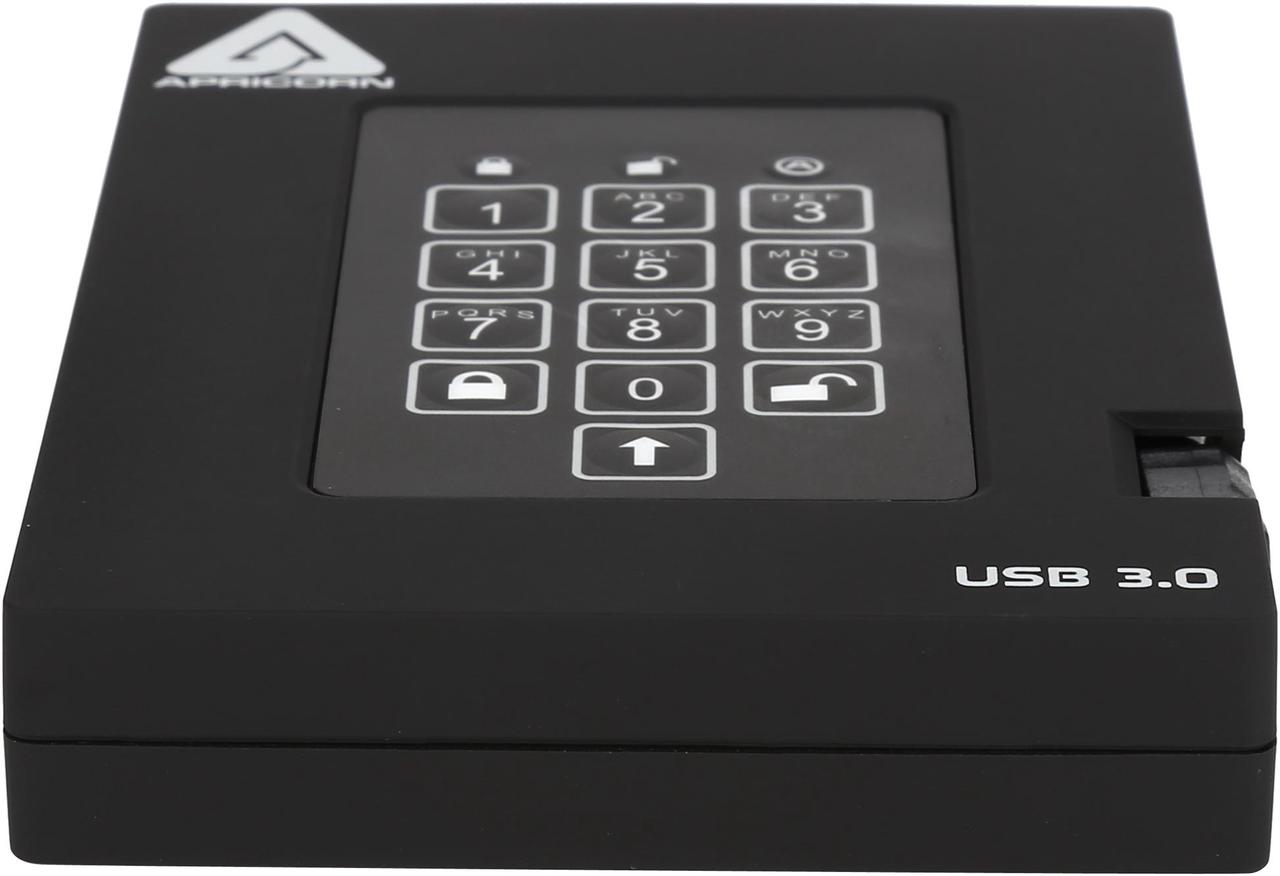 Alt view image 5 of 9 - APRICORN Aegis Padlock Fortress 1TB USB 3.0 Portable FIPS 140-2 Encrypted External Hard Drive With PIN Access A25-3PL256-1000F