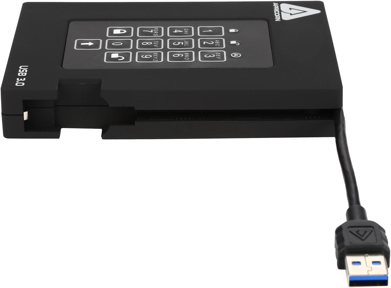 Alt view image 6 of 9 - APRICORN Aegis Padlock Fortress 1TB USB 3.0 Portable FIPS 140-2 Encrypted External Hard Drive With PIN Access A25-3PL256-1000F