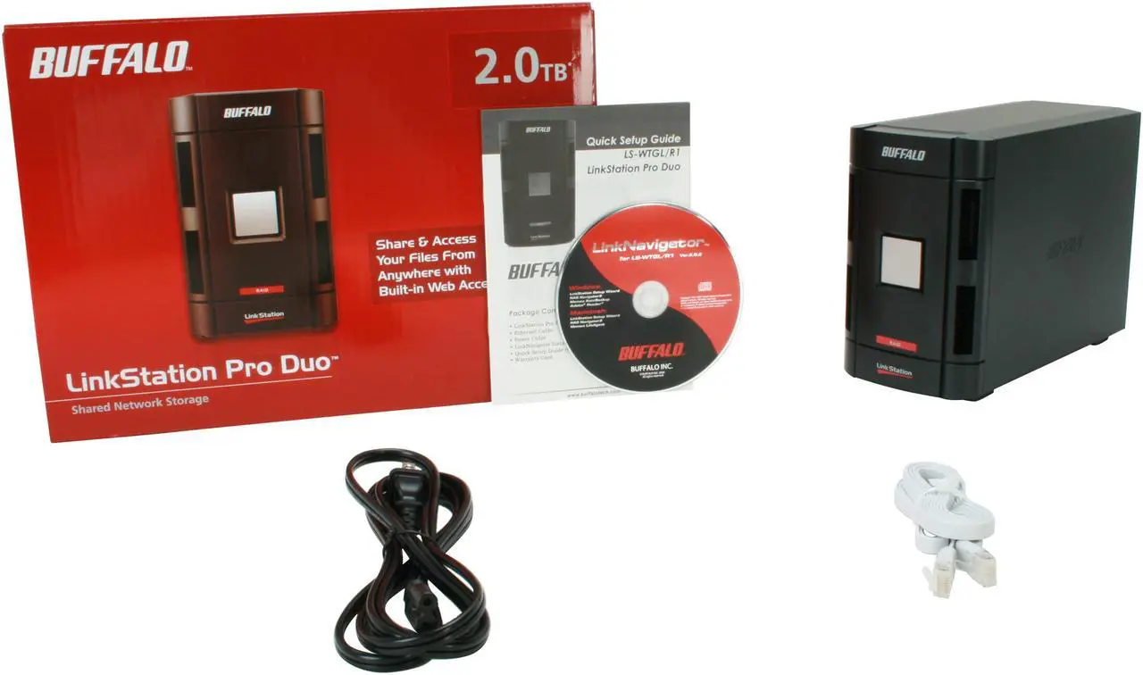 Alt view image 5 of 5 - BUFFALO LS-W2.0TGL/R1 2TB LinkStation Pro Duo Network Storage