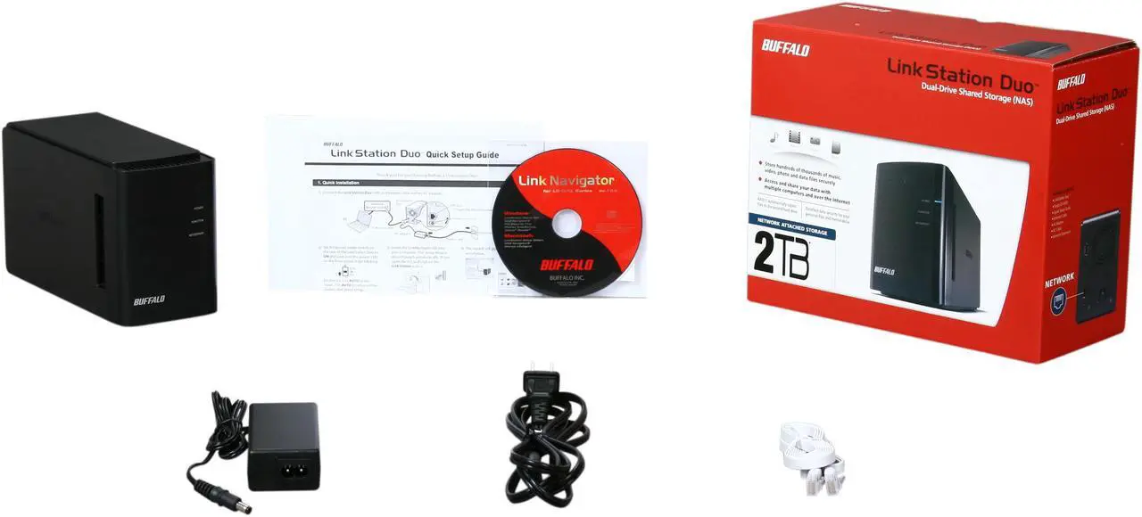 Alt view image 5 of 5 - BUFFALO LinkStation Duo 2-Bay 2 TB (2 x 1 TB) RAID Network Attached Storage (NAS) -  LS-WX2.0TL/R1
