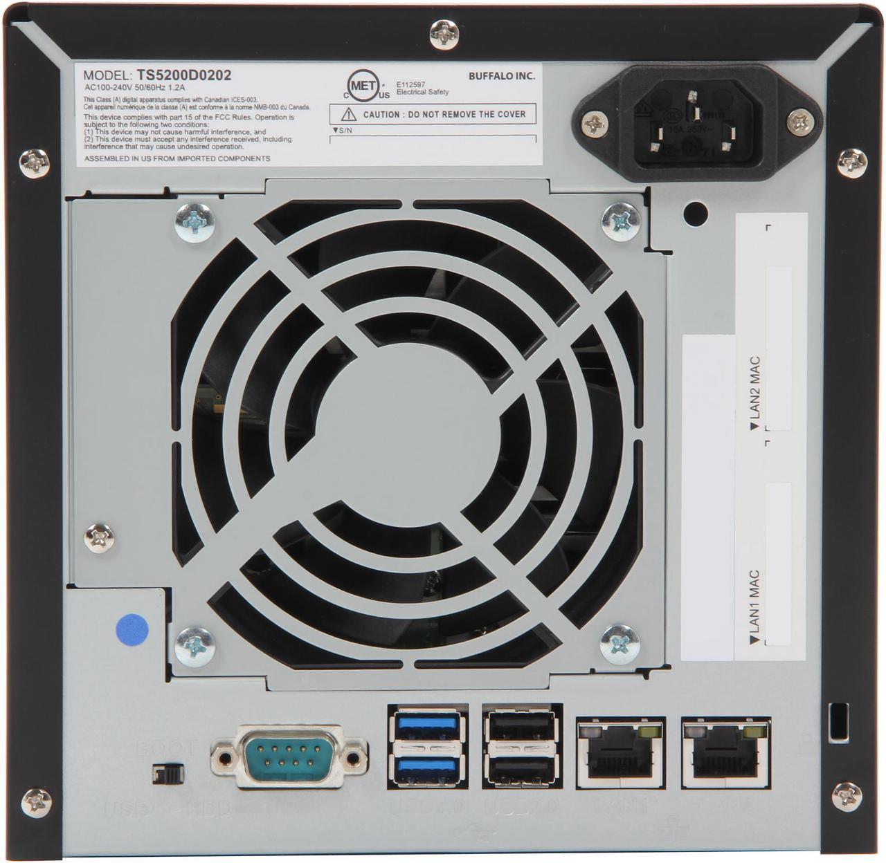 Alt view image 4 of 6 - BUFFALO TeraStation 5200 2-Bay 2 TB (2 x 1 TB) RAID NAS & iSCSI Unified Storage - TS5200D0202