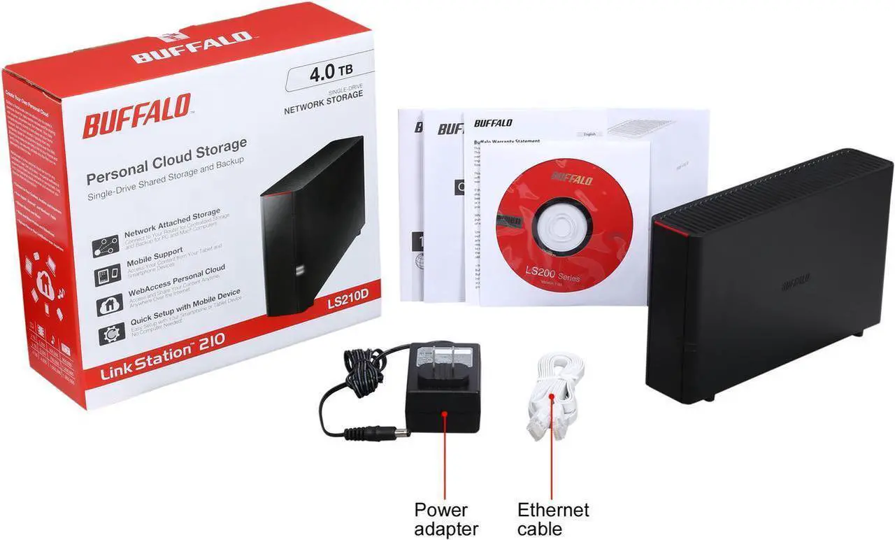 Alt view image 11 of 10 - BUFFALO LinkStation 210 1-Bay Personal Cloud Network Storage 2TB (1x2TB) with Hard Drives Included