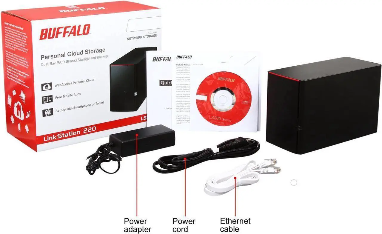 Alt view image 12 of 11 - BUFFALO LinkStation 220 2-Bay Personal Cloud Network Storage 4TB (2x2TB) with Hard Drives Included