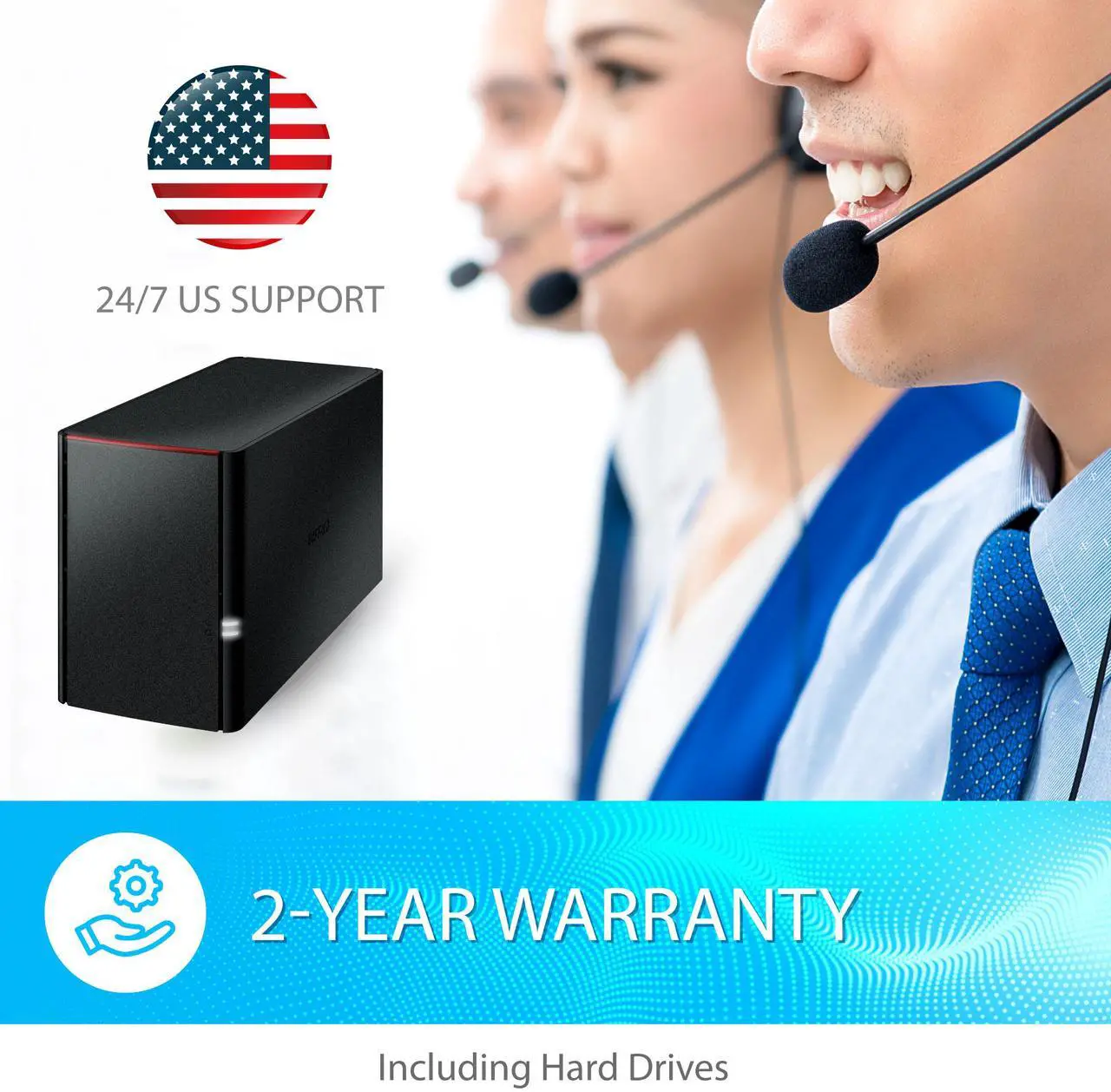 Alt view image 8 of 11 - BUFFALO LinkStation 220 2-Bay Personal Cloud Network Storage 4TB (2x2TB) with Hard Drives Included