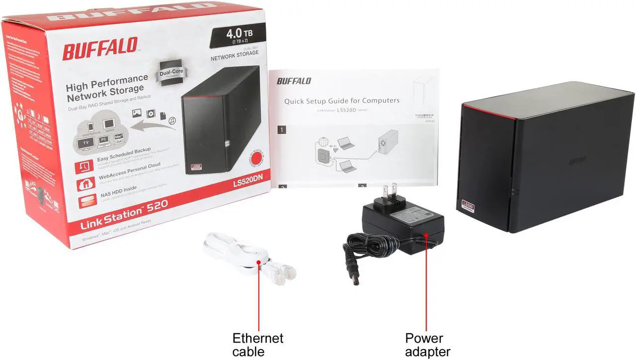 Alt view image 8 of 7 - LinkStation 520 4TB Personal Cloud Storage with Hard Drives Included (LS520DN0402)