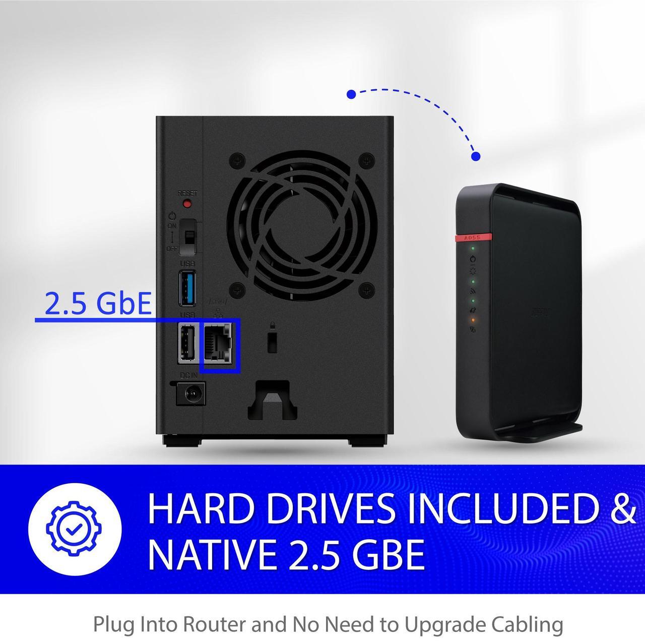 Alt view image 3 of 10 - BUFFALO LinkStation SoHo 720 2-Bay Professional Office NAS 4TB (2x2TB) with Hard Drives Included