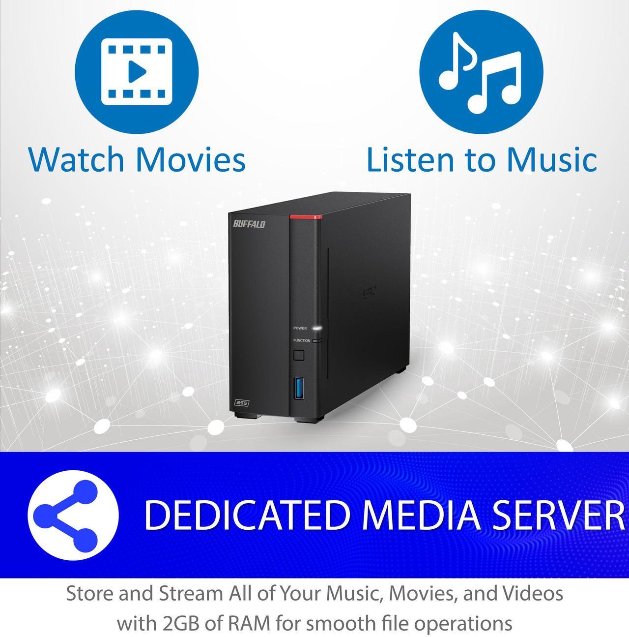 Alt view image 4 of 11 - BUFFALO LinkStation 710 1-Bay Professional Network Storage 4TB (1x4TB) with Hard Drives Included