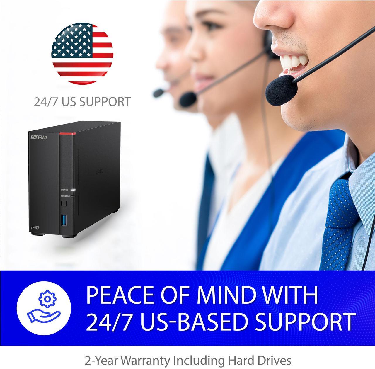 Alt view image 8 of 11 - BUFFALO LinkStation 710 1-Bay Professional Network Storage 4TB (1x4TB) with Hard Drives Included