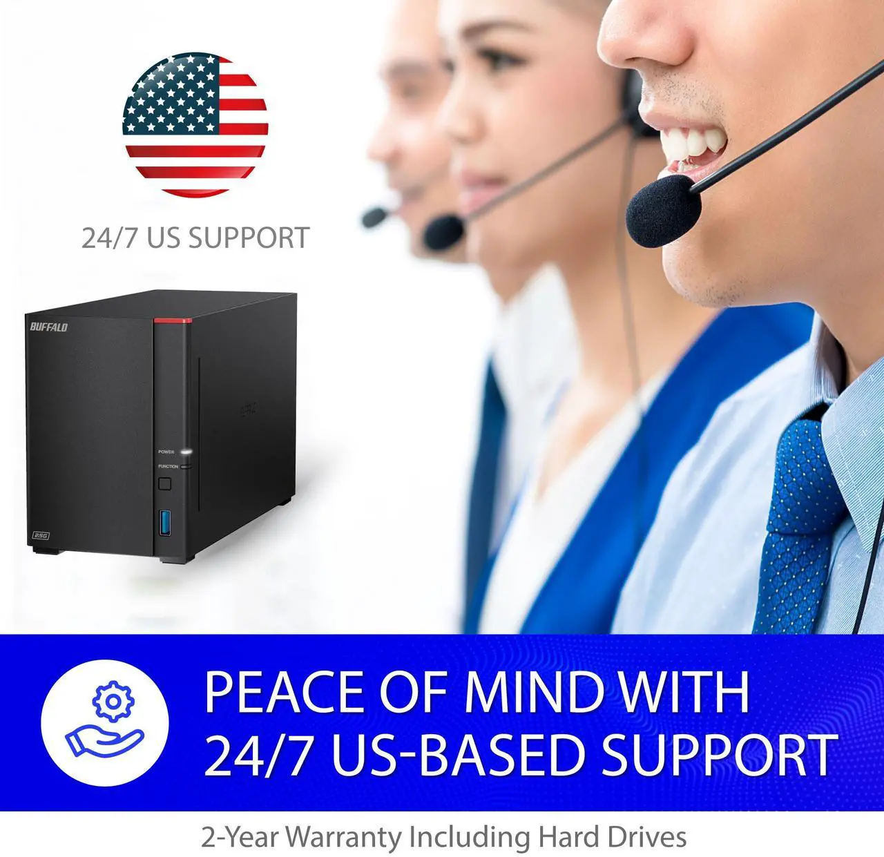 Alt view image 8 of 12 - BUFFALO LinkStation 720 2-Bay Professional Network Storage 16TB (2x8TB) with Hard Drives Included
