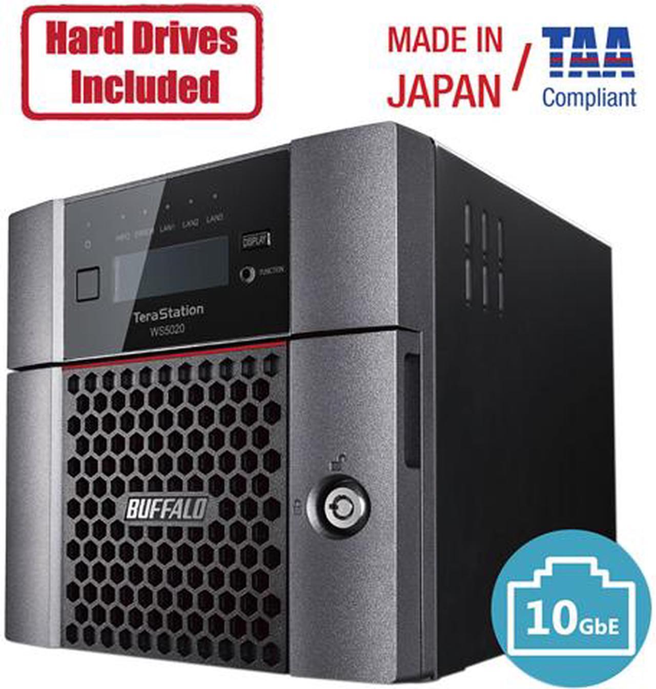 Buffalo TeraStation WS5220DN Windows Server IoT 2019 Standard 8TB 2 Bay Desktop (2x2TB) NAS Hard Drives Included RAID iSCSI