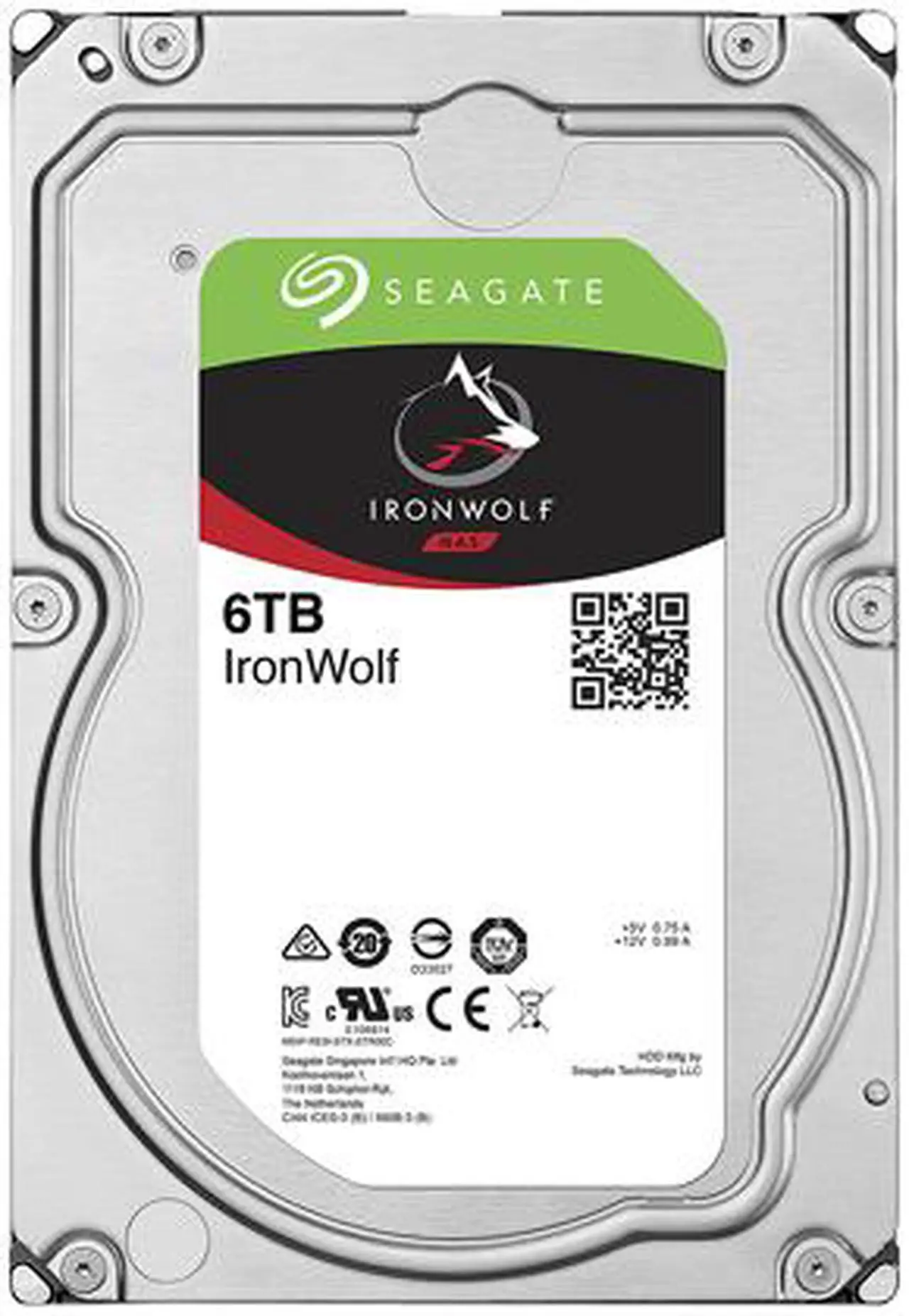 Alt view image 2 of 4 - Seagate IronWolf 6TB NAS Hard Drive 7200 RPM 256MB Cache SATA 6.0Gb/s CMR 3.5" Internal HDD for RAID Network Attached Storage ST6000VN0033