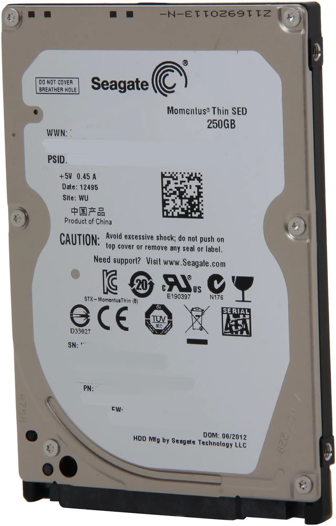 Main image of Seagate Momentus Thin ST250LT014 250GB 7200 RPM 16MB Cache SATA 3.0Gb/s 2.5" Internal Notebook Hard Drive Bare Drive