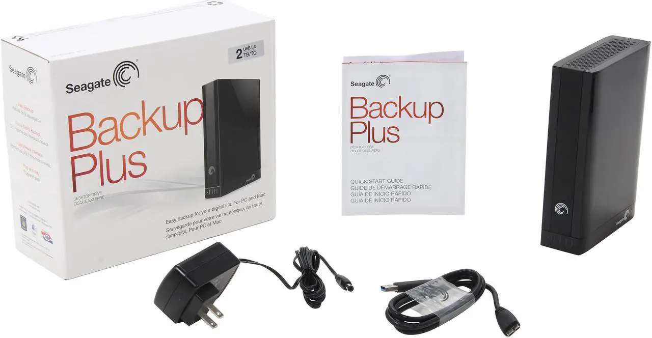 Alt view image 5 of 5 - Seagate Backup Plus 2TB USB 3.0 3.5" Desktop Hard Drive STCA2000100 Black