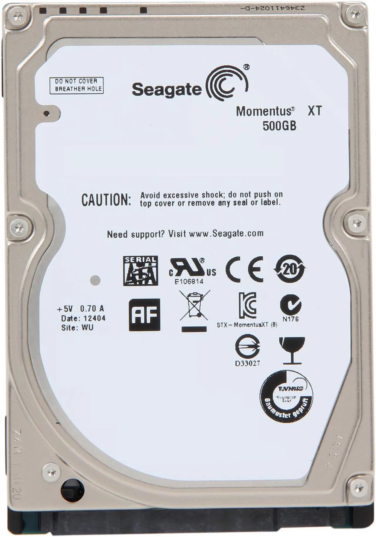 Alt view image 2 of 4 - Seagate Momentus XT ST500LX003 500GB 7200 RPM 32MB Cache SATA 6.0Gb/s 2.5" Solid State Hybrid Drive Bare Drive